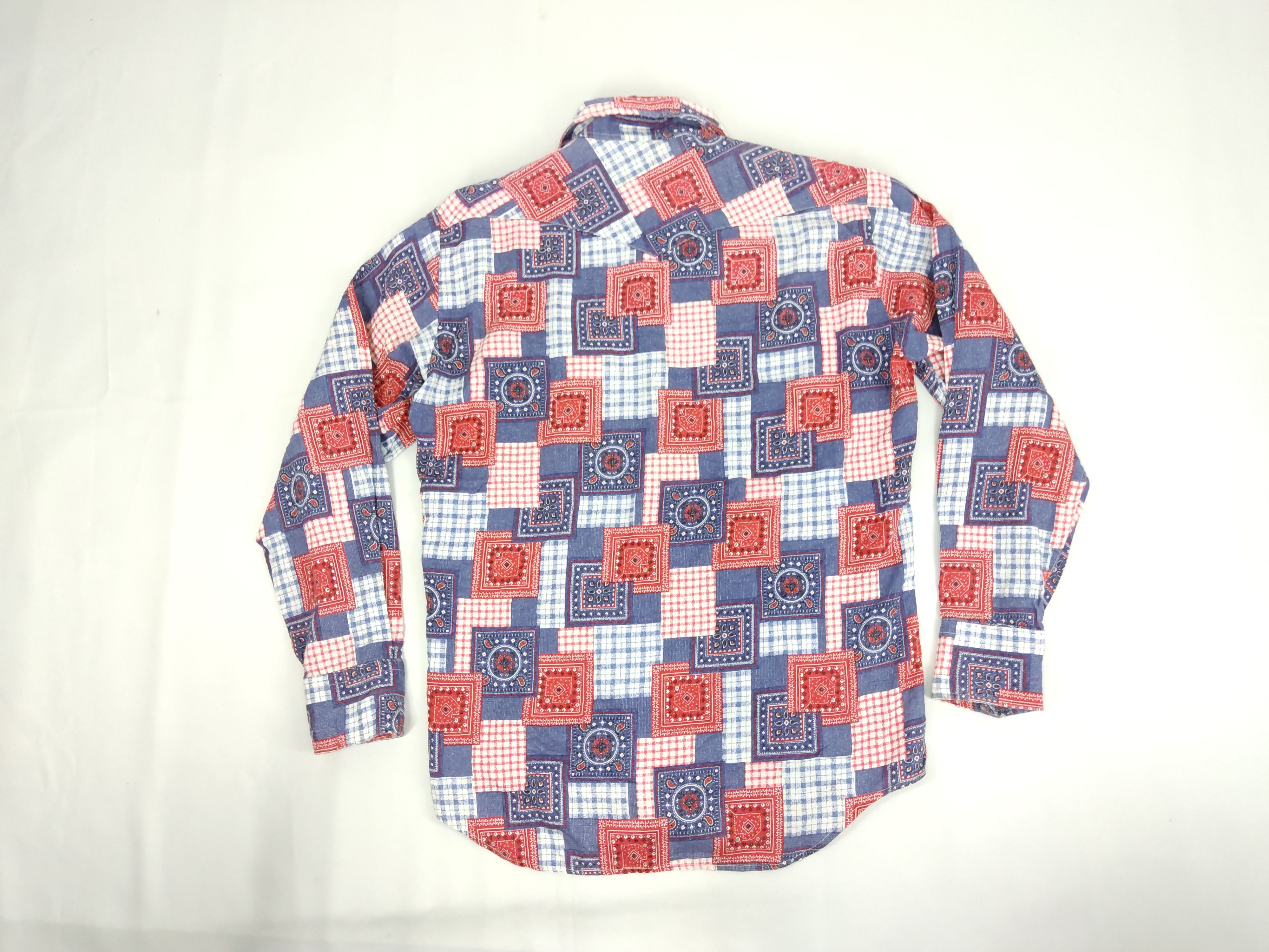 Vintage Wrangler Western Wear Classic Patchworks Art Style Shirt Size US L / EU 52-54 / 3 - 2 Thumbnail