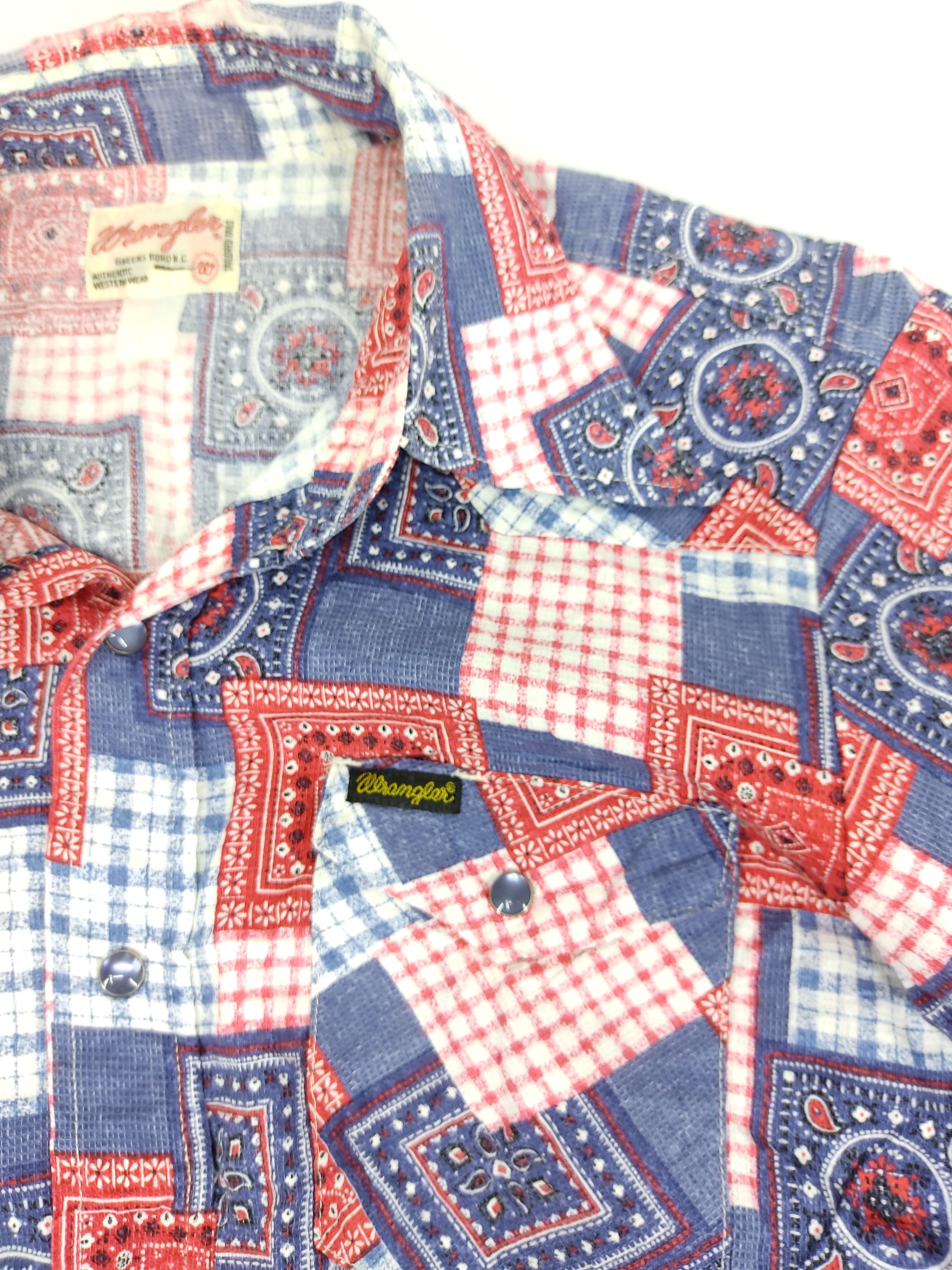 Vintage Wrangler Western Wear Classic Patchworks Art Style Shirt Size US L / EU 52-54 / 3 - 4 Thumbnail