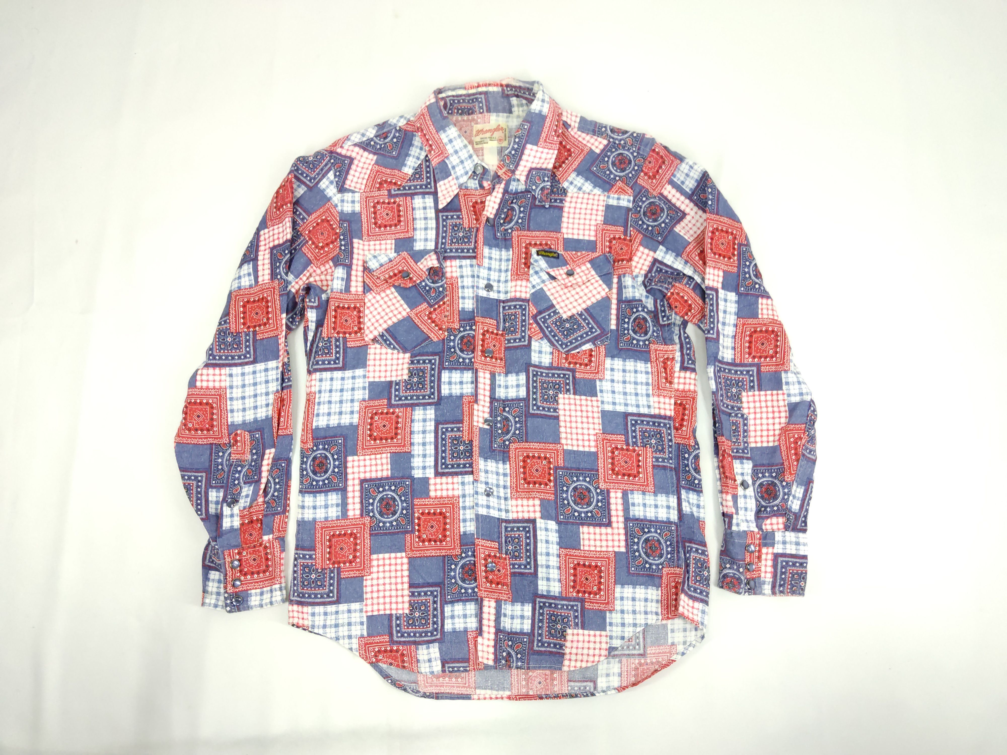Vintage Wrangler Western Wear Classic Patchworks Art Style Shirt Size US L / EU 52-54 / 3 - 1 Thumbnail