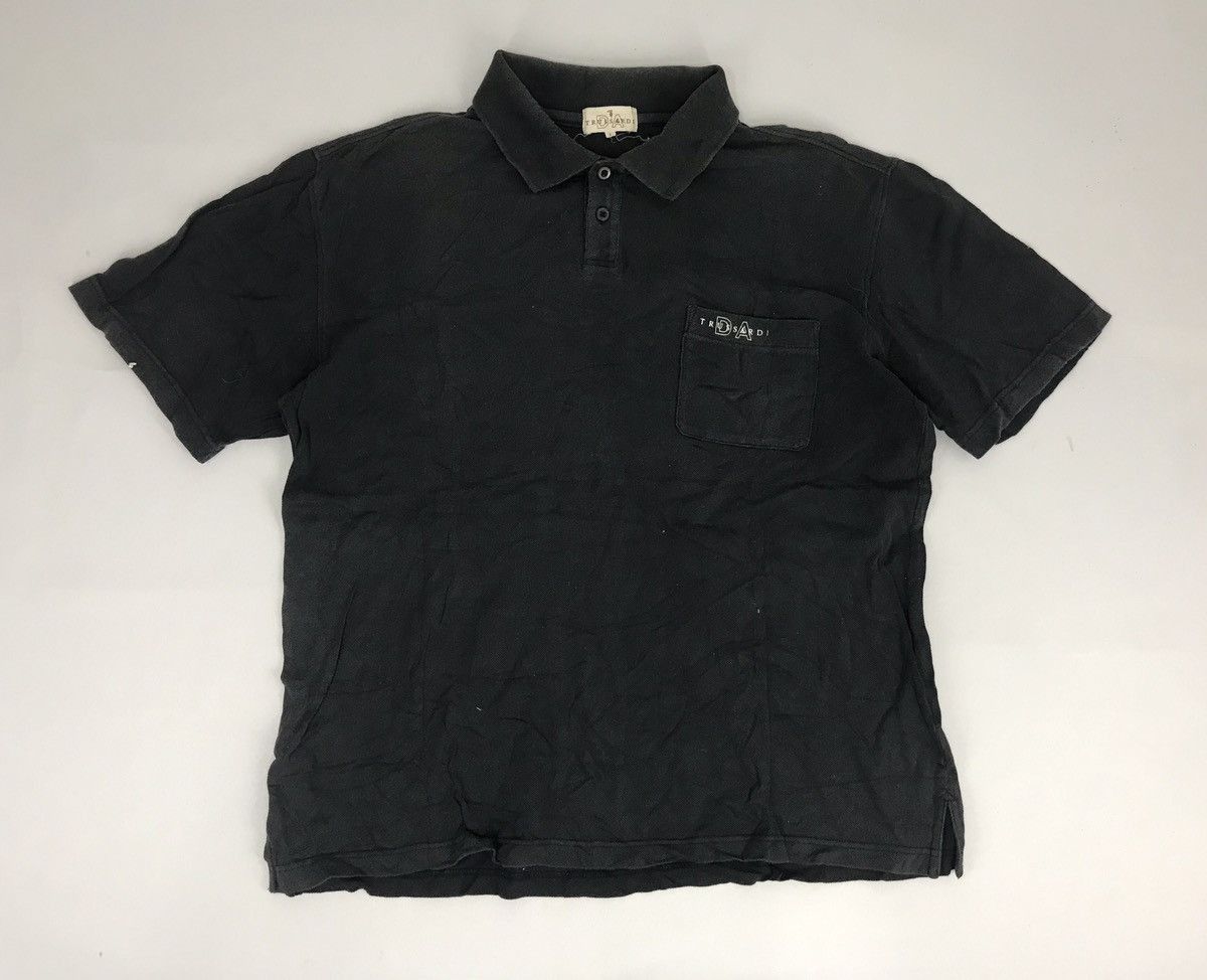 Trussardi Trussardi DA Polo Tee T-shirt Plain Single Pocket Design Size US M / EU 48-50 / 2 - 1 Thumbnail