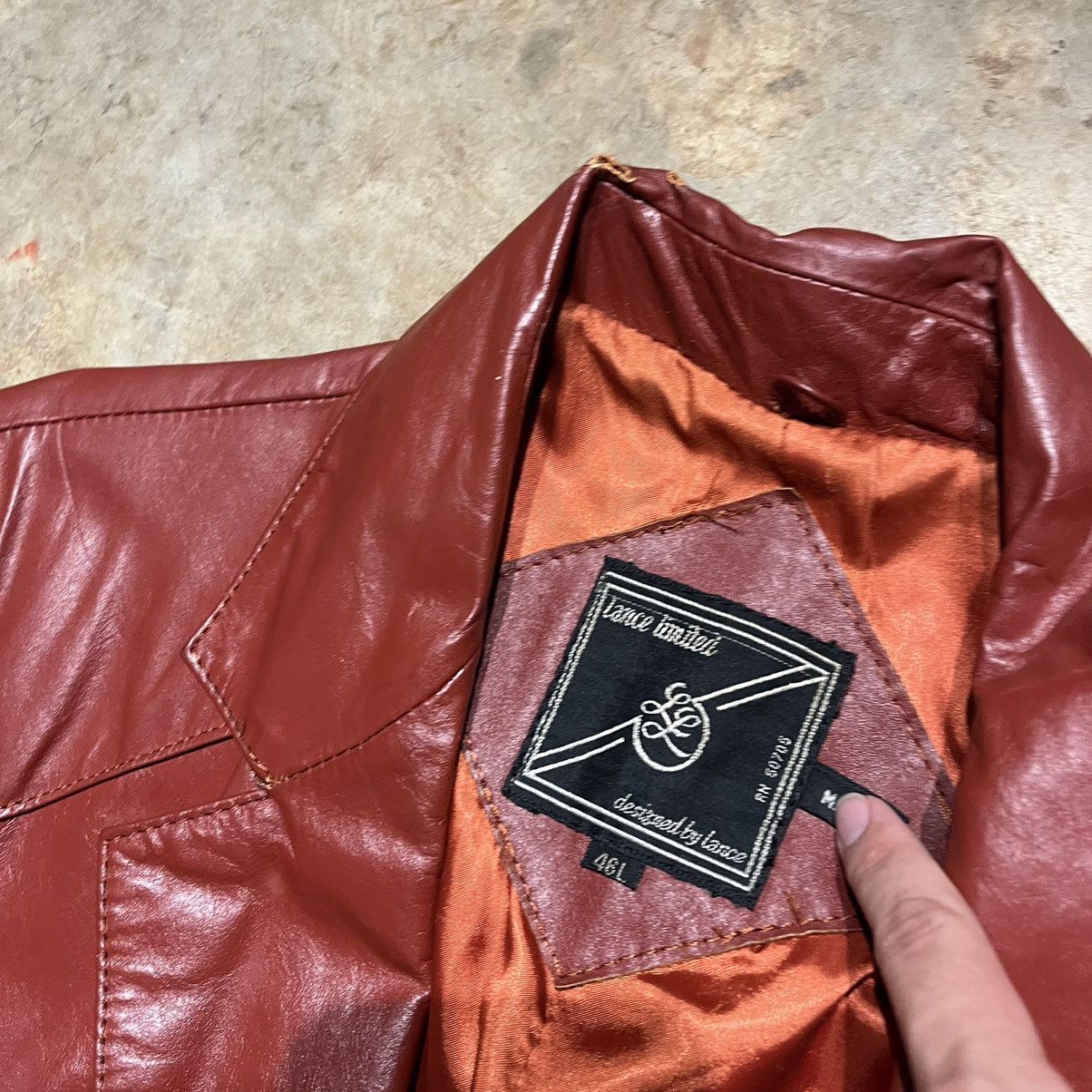 Genuine Leather × Leather Jacket × Vintage Vintage 80s Lance