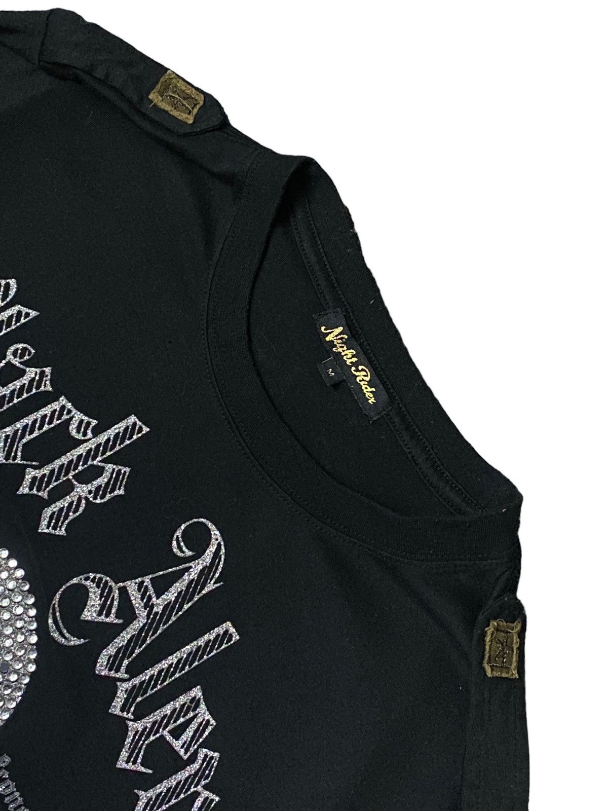 If Six Was Nine Japan Night Rider Skulls Bones Design With Quote Black Alert Size US M / EU 48-50 / 2 - 4 Thumbnail