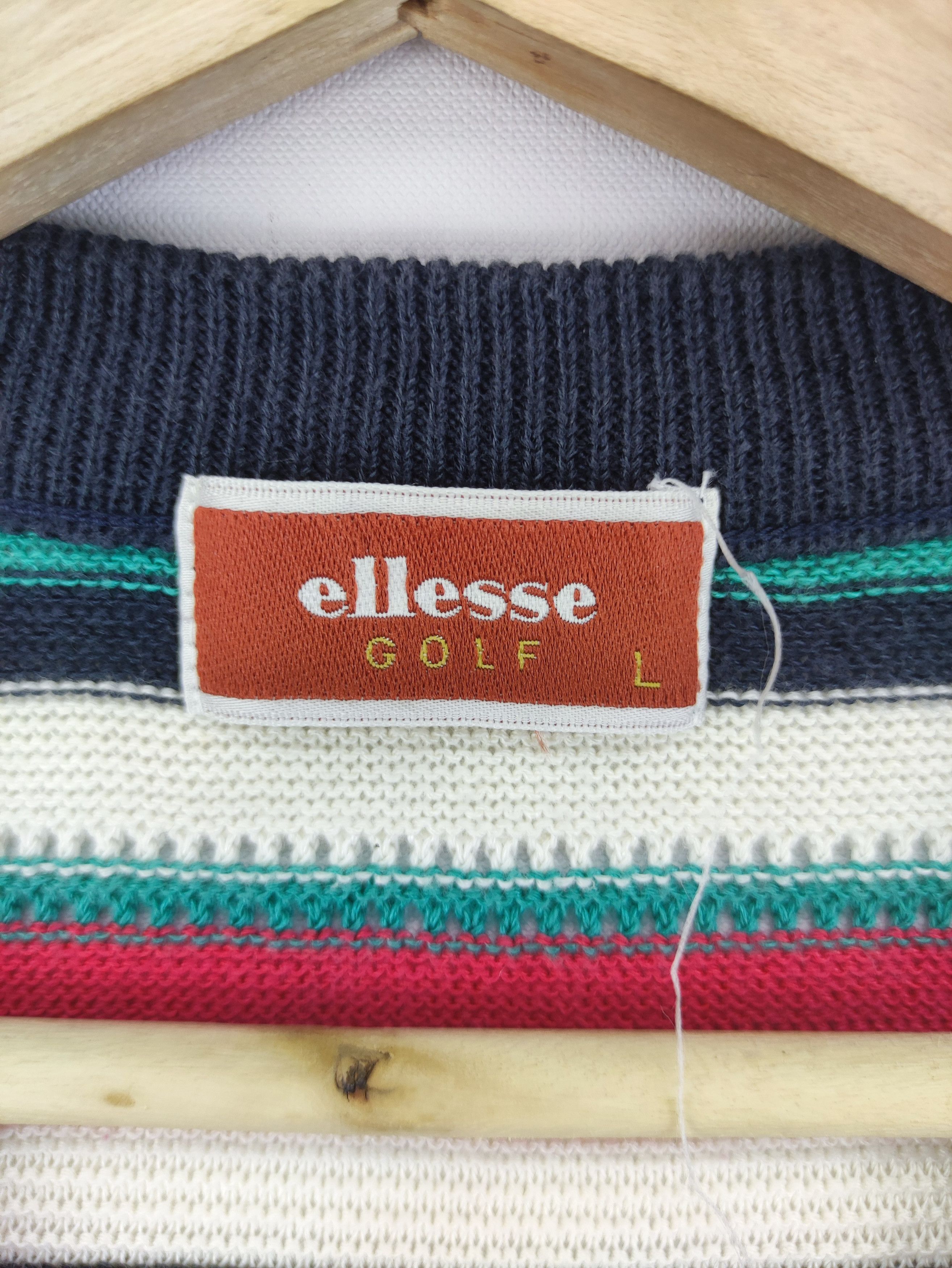 Ellesse Vintage Ellesse Golf Cardigan Vest knit Striped Size US M / EU 48-50 / 2 - 2 Thumbnail