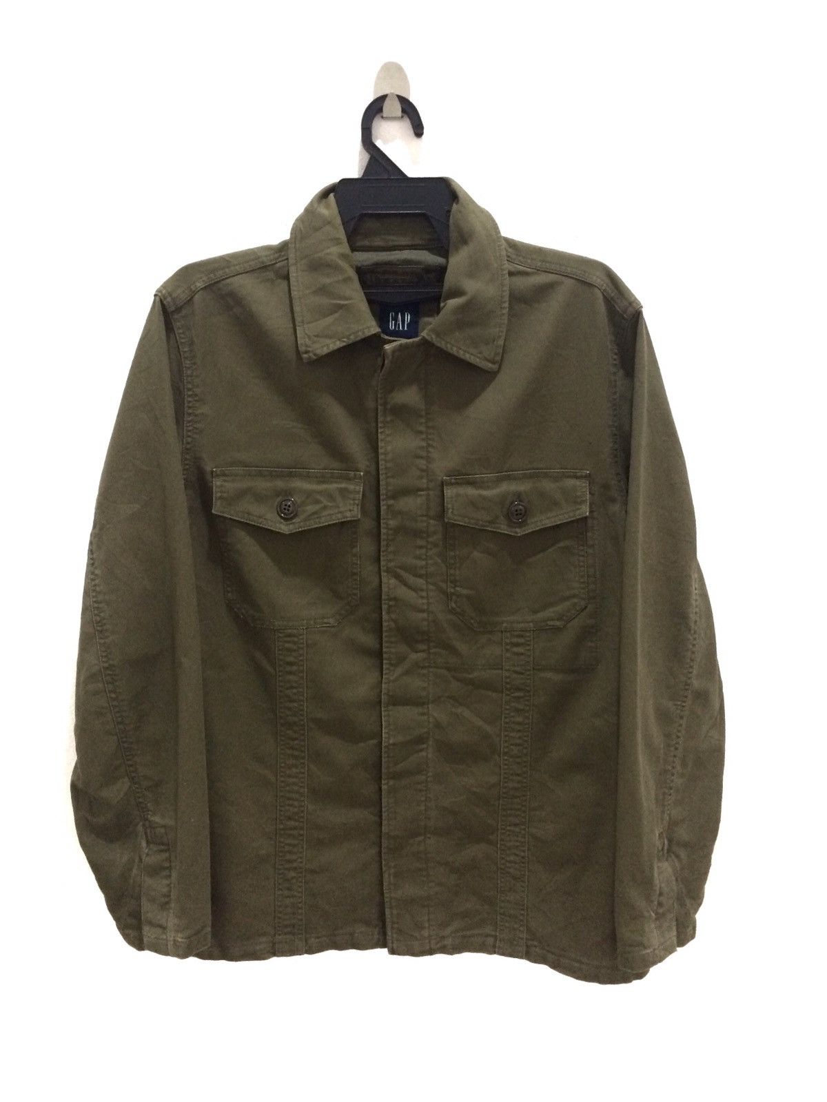 Gap Vintage Gap Double Pocket Olive Green Button Up Jacket Size US M / EU 48-50 / 2 - 1 Thumbnail