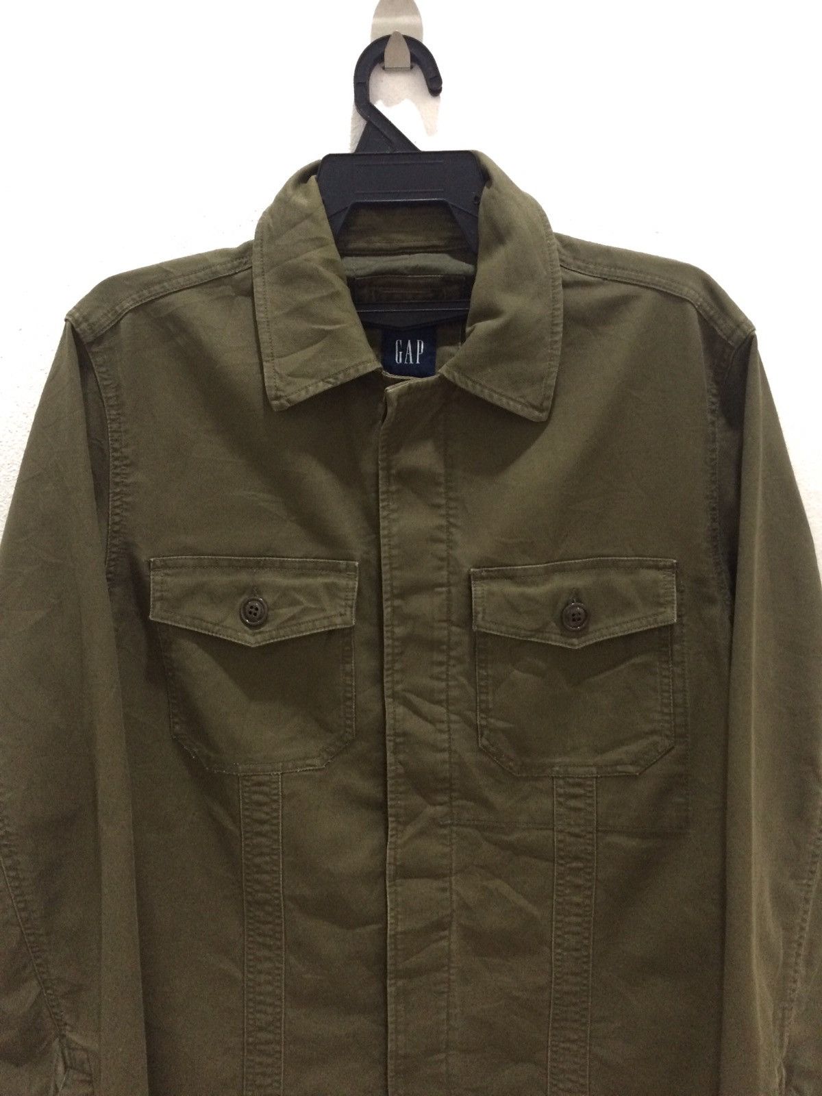 Gap Vintage Gap Double Pocket Olive Green Button Up Jacket Size US M / EU 48-50 / 2 - 2 Thumbnail