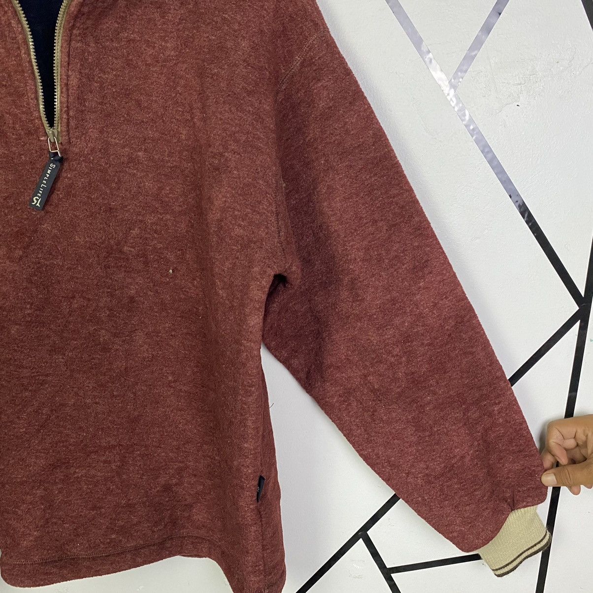 Japanese Brand × Vintage Vintage‼️Japanese Brand Simple Life Fleece Half Zip Size US XL / EU 56 / 4 - 4 Thumbnail