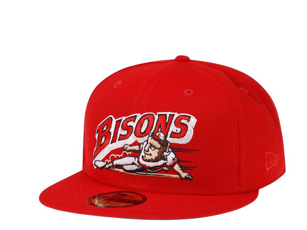 MLB × New Era Topperz Red Green Buffalo Bisons 7 1/8 Fitted Not Hatclub Size ONE SIZE - 7 Thumbnail
