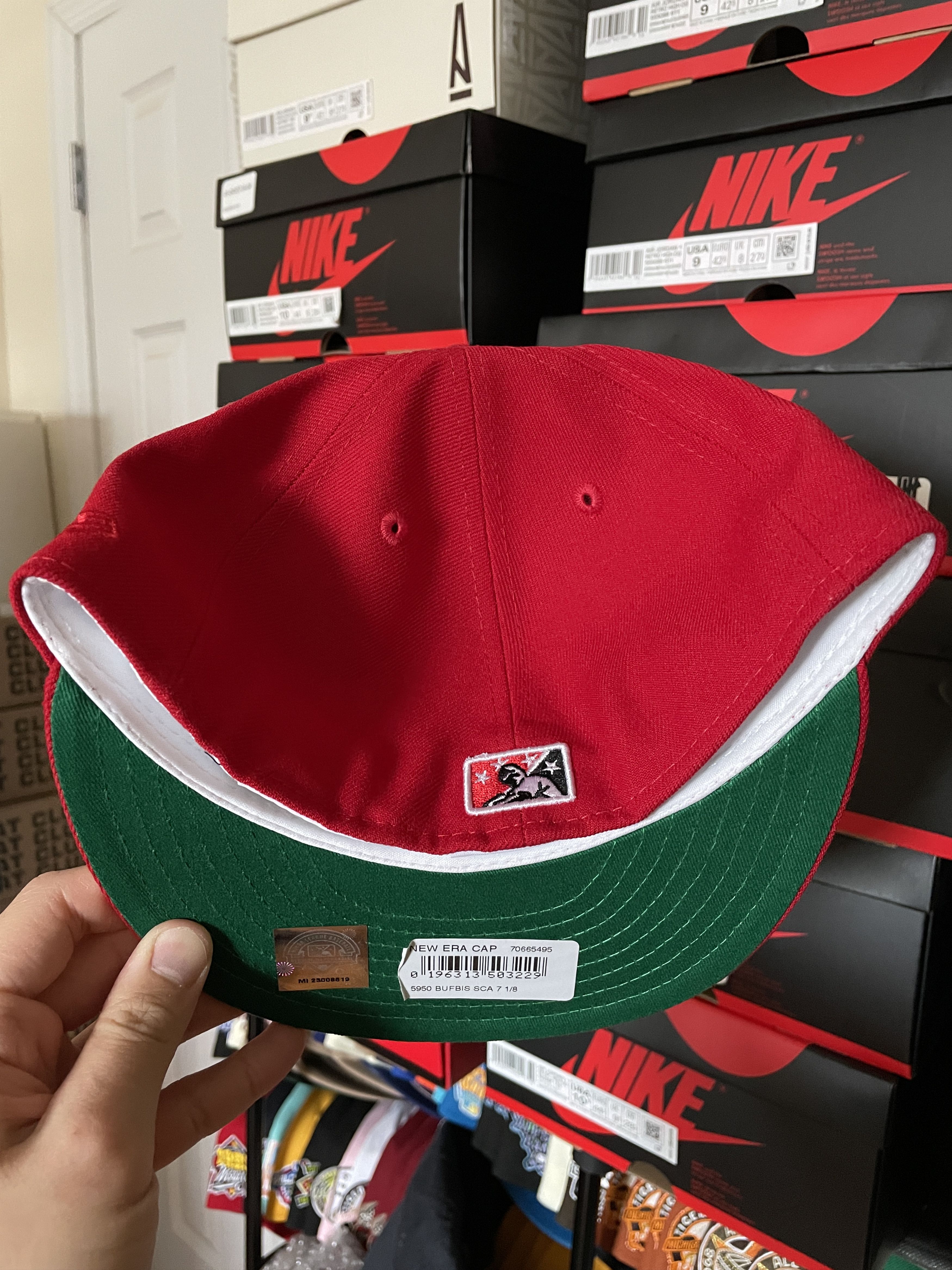 MLB × New Era Topperz Red Green Buffalo Bisons 7 1/8 Fitted Not Hatclub Size ONE SIZE - 4 Thumbnail