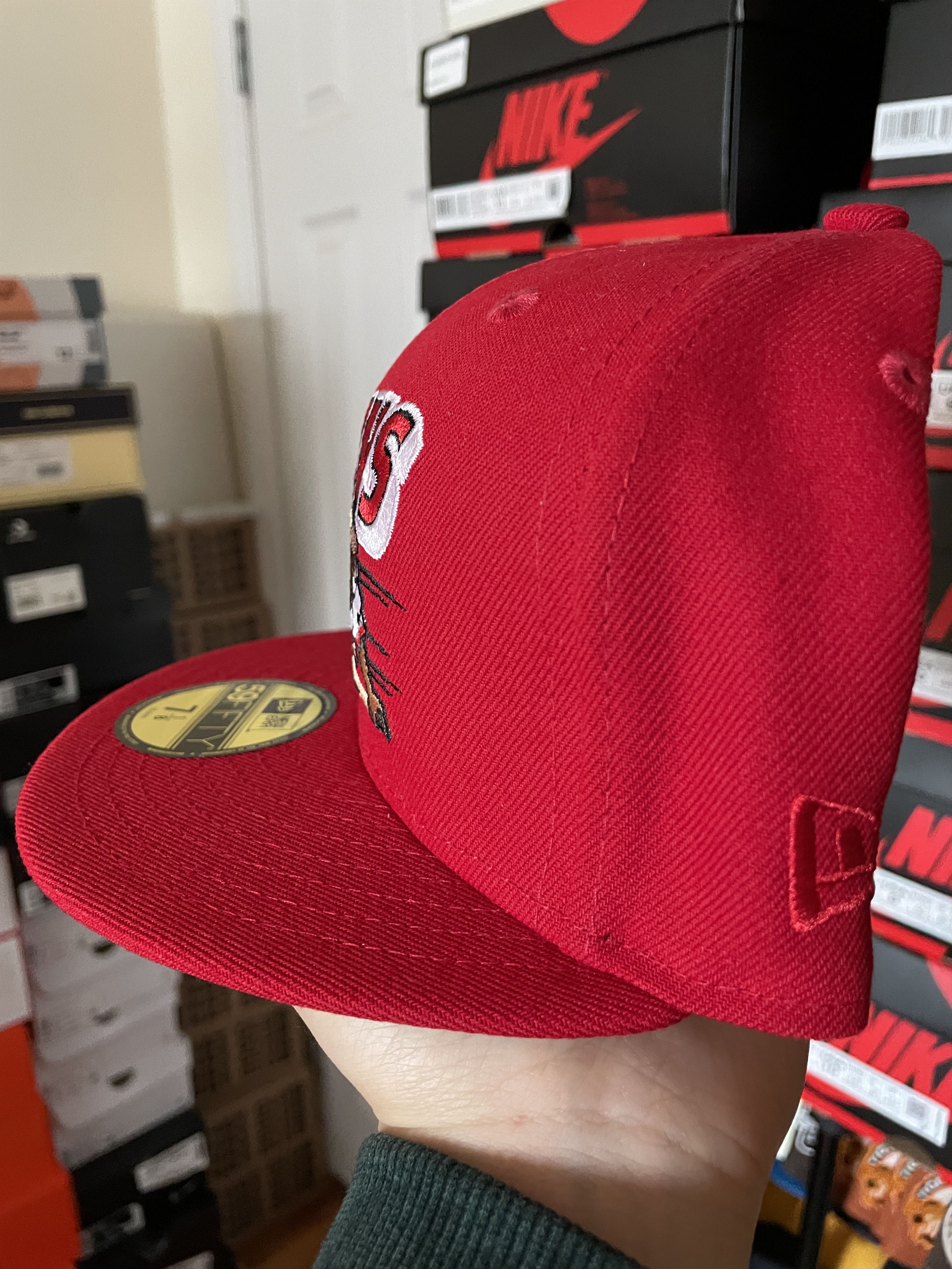 MLB × New Era Topperz Red Green Buffalo Bisons 7 1/8 Fitted Not Hatclub Size ONE SIZE - 3 Thumbnail