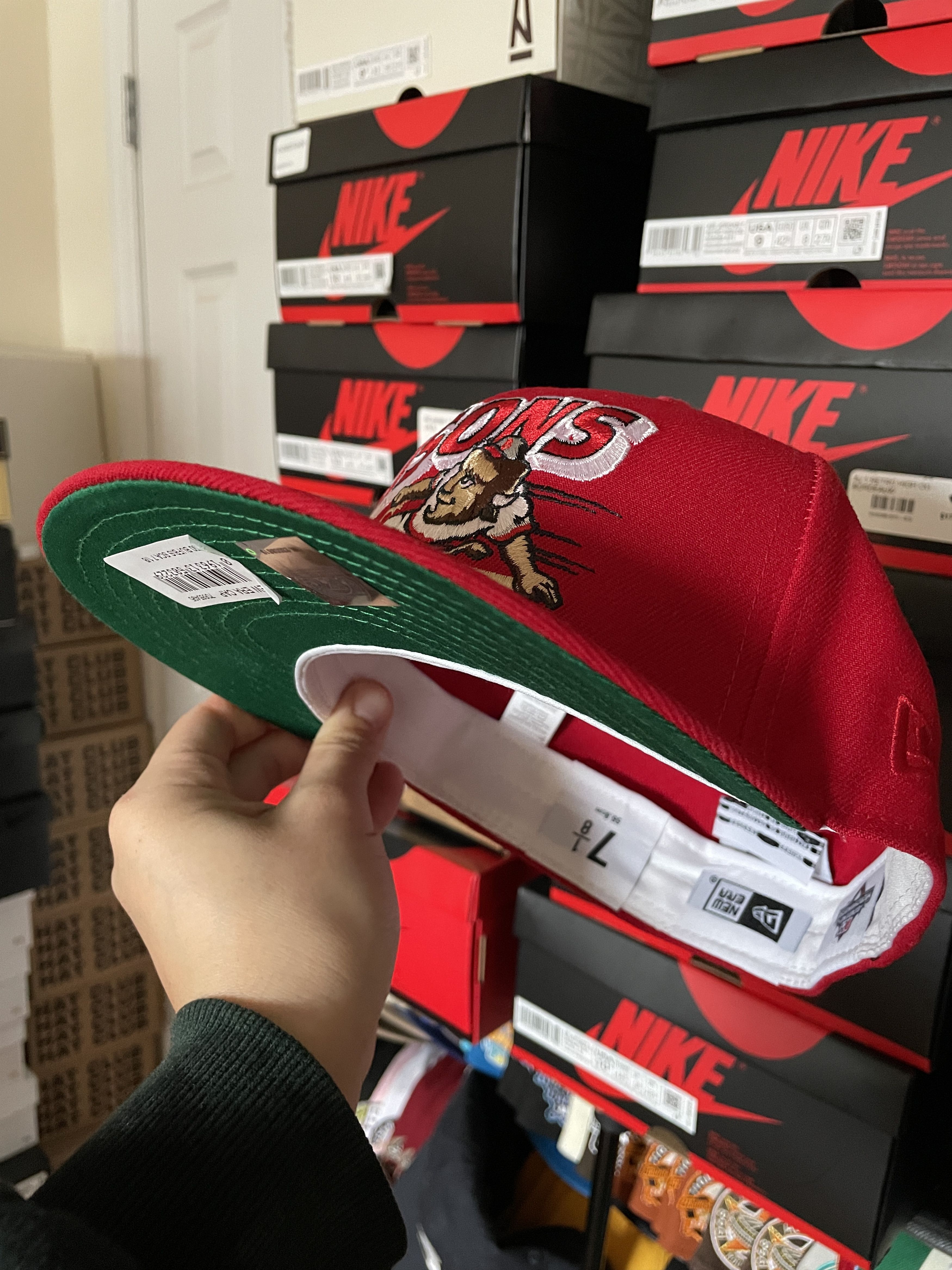 MLB × New Era Topperz Red Green Buffalo Bisons 7 1/8 Fitted Not Hatclub Size ONE SIZE - 6 Thumbnail