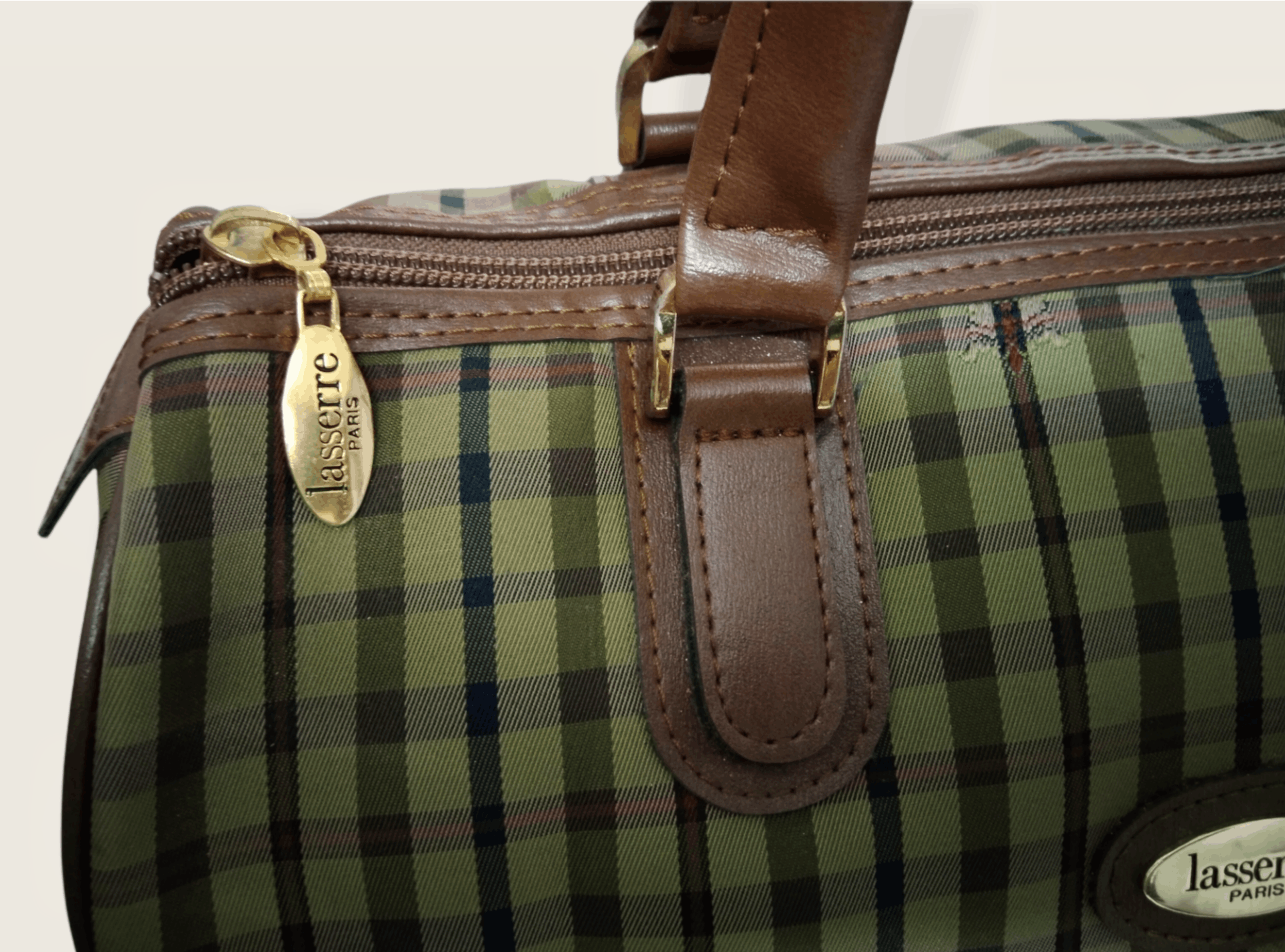 Designer × Other × Vintage VINTAGE LASSERRE PARIS CHECKERED BOSTON BAG Size ONE SIZE - 2 Thumbnail
