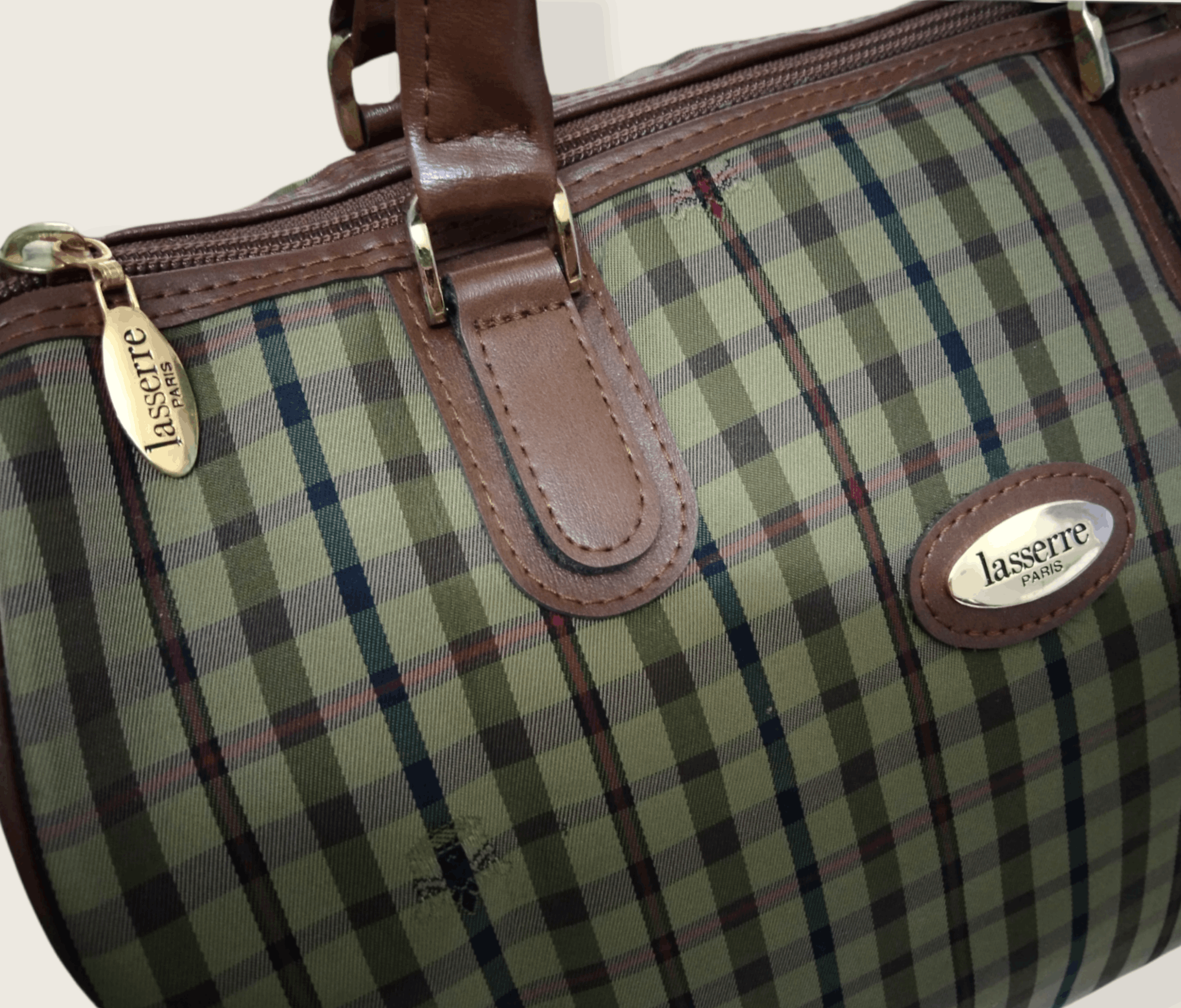 Designer × Other × Vintage VINTAGE LASSERRE PARIS CHECKERED BOSTON BAG Size ONE SIZE - 9 Thumbnail