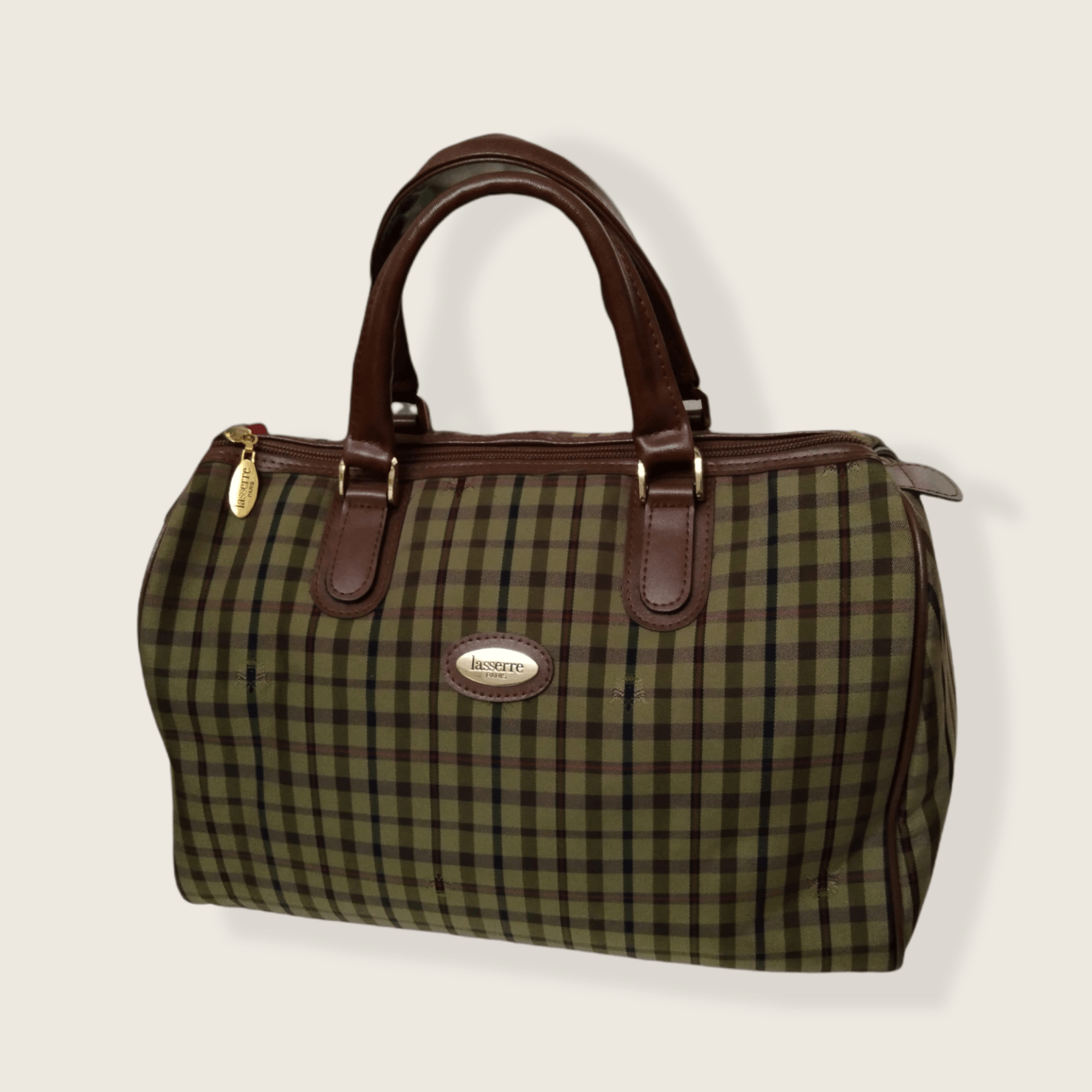 Designer × Other × Vintage VINTAGE LASSERRE PARIS CHECKERED BOSTON BAG Size ONE SIZE - 3 Thumbnail