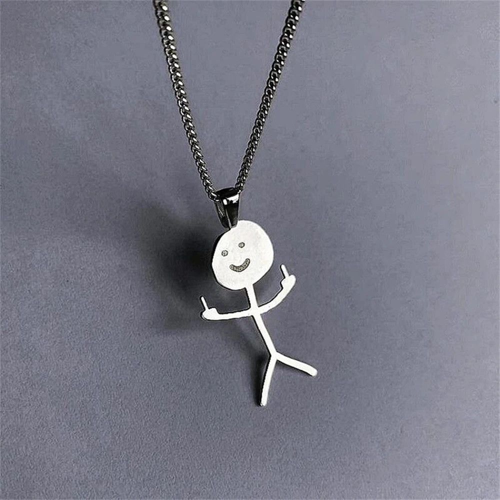 Jewelry Hip Hop Fxck You Doodle Necklace Size ONE SIZE - 1 Thumbnail