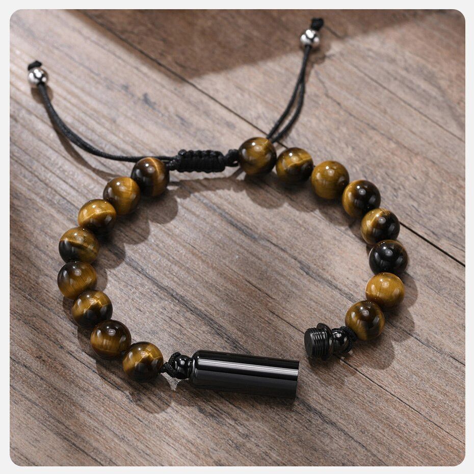 Vintage Tiger Eye Beads Chain Wristband Size ONE SIZE - 2 Thumbnail