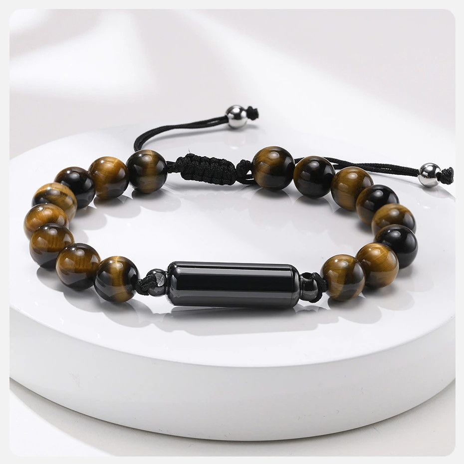Vintage Tiger Eye Beads Chain Wristband Size ONE SIZE - 1 Thumbnail