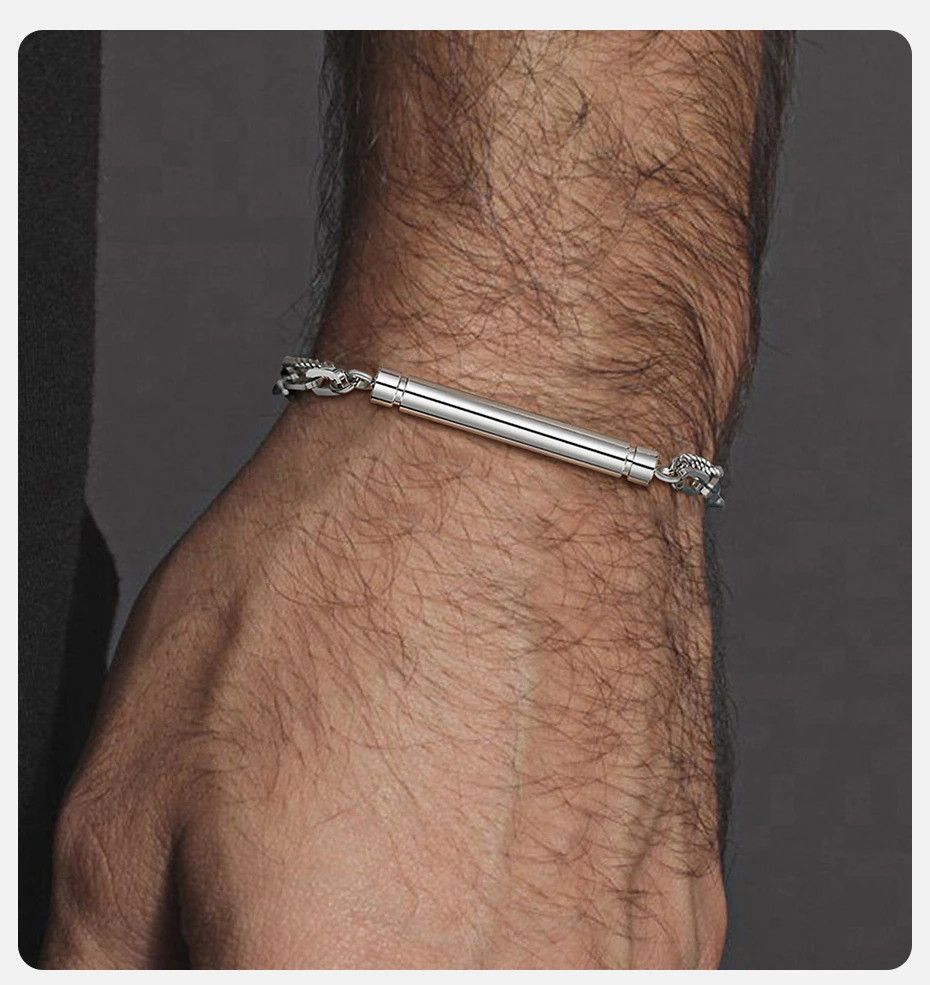 Jewelry Stainless Steel Openable Tube Bracelet Size ONE SIZE - 3 Thumbnail