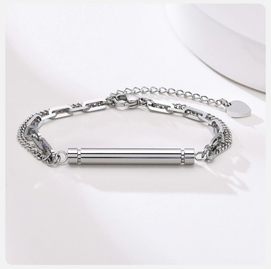 Jewelry Stainless Steel Openable Tube Bracelet Size ONE SIZE - 1 Thumbnail