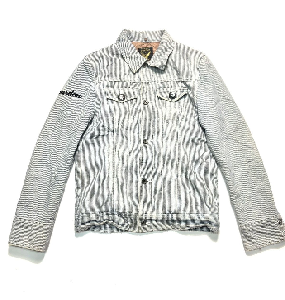 Japanese Brand BURDEN BORN TO RIDE HICKORY QUILTED INNER BUTTON JACKET Size US M / EU 48-50 / 2 - 1 Thumbnail