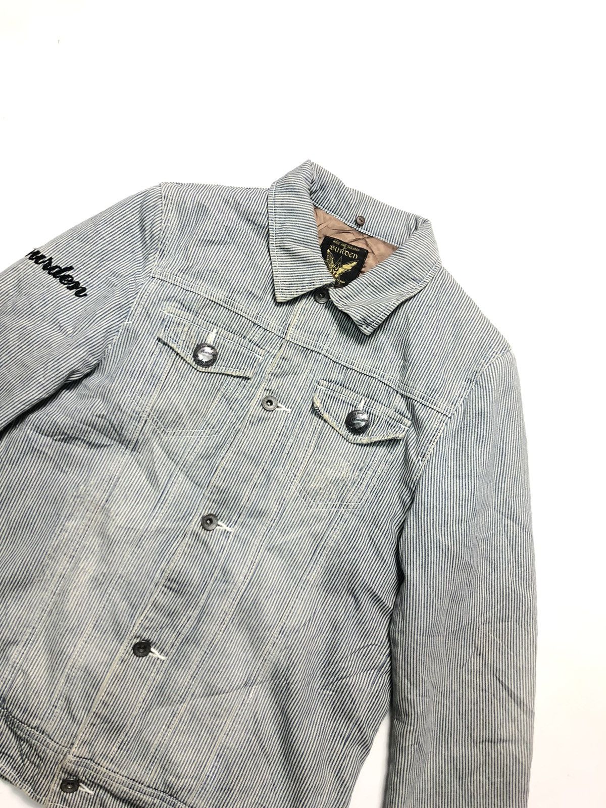Japanese Brand BURDEN BORN TO RIDE HICKORY QUILTED INNER BUTTON JACKET Size US M / EU 48-50 / 2 - 2 Thumbnail