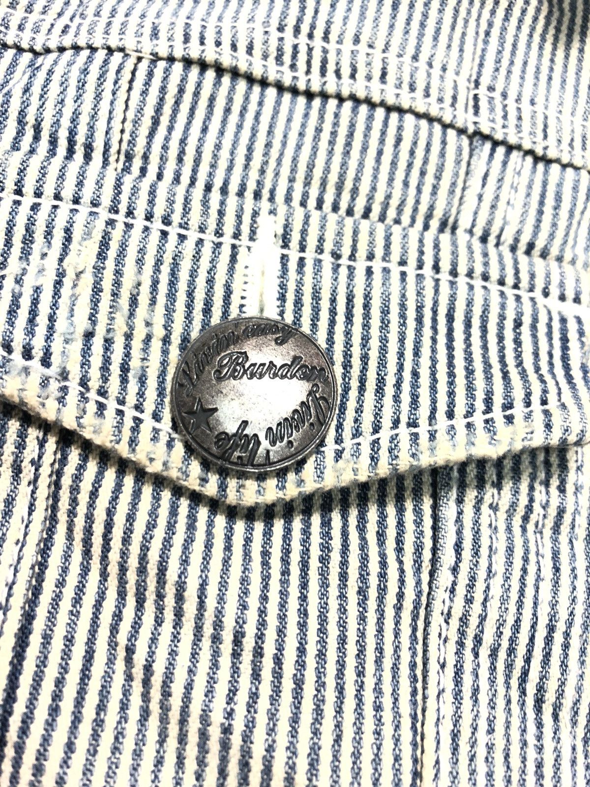 Japanese Brand BURDEN BORN TO RIDE HICKORY QUILTED INNER BUTTON JACKET Size US M / EU 48-50 / 2 - 4 Thumbnail