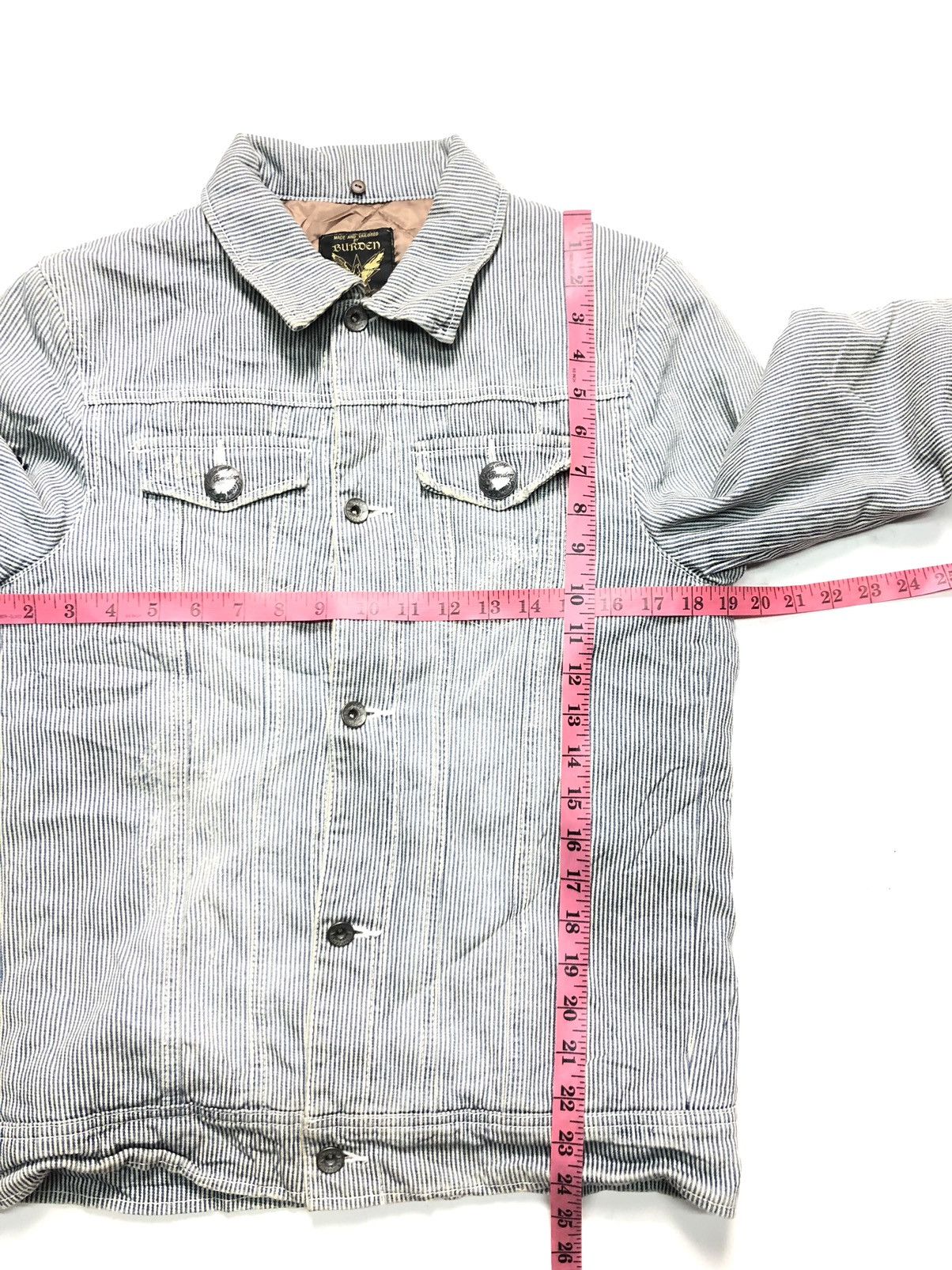 Japanese Brand BURDEN BORN TO RIDE HICKORY QUILTED INNER BUTTON JACKET Size US M / EU 48-50 / 2 - 13 Thumbnail