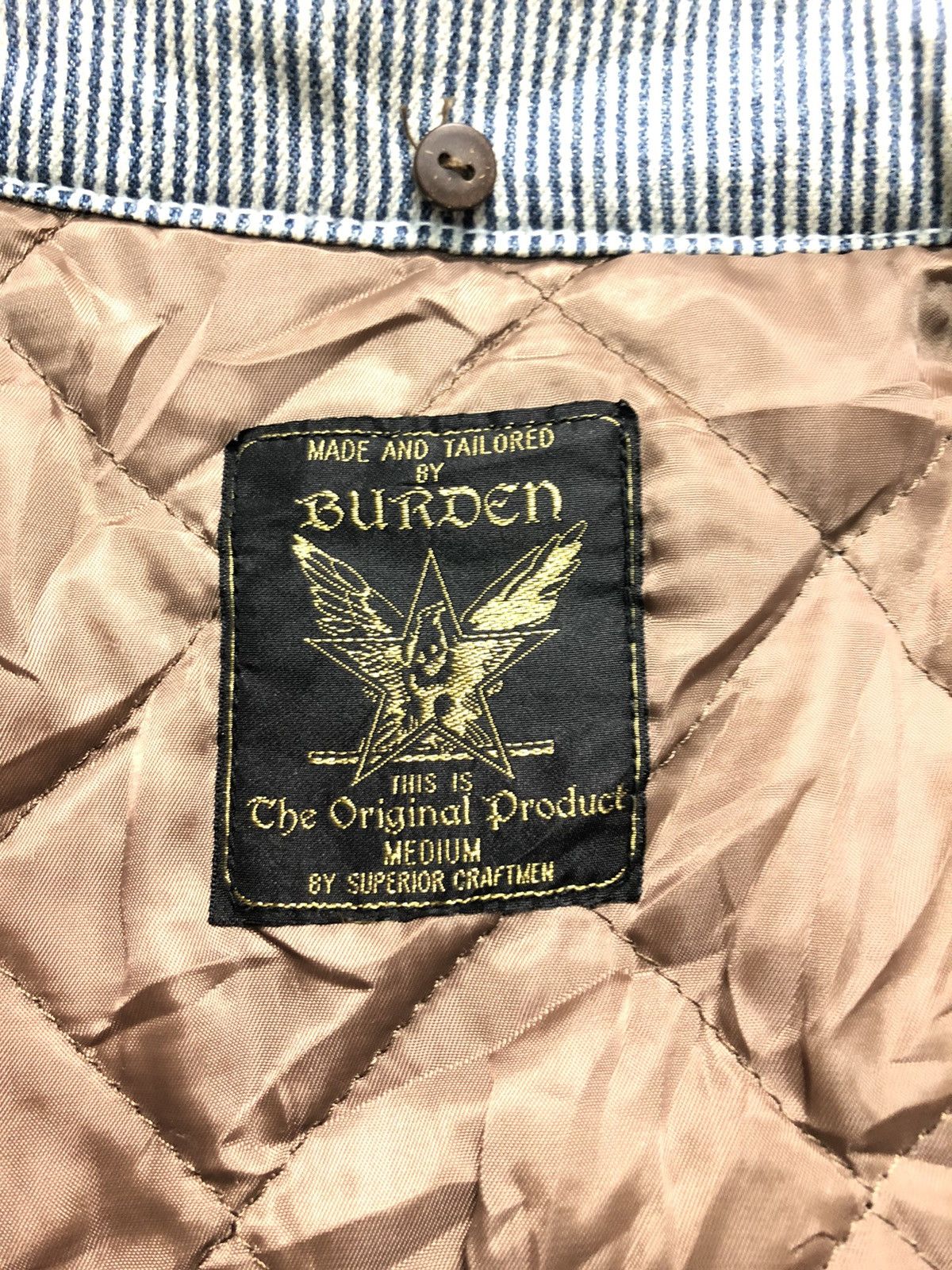 Japanese Brand BURDEN BORN TO RIDE HICKORY QUILTED INNER BUTTON JACKET Size US M / EU 48-50 / 2 - 6 Thumbnail