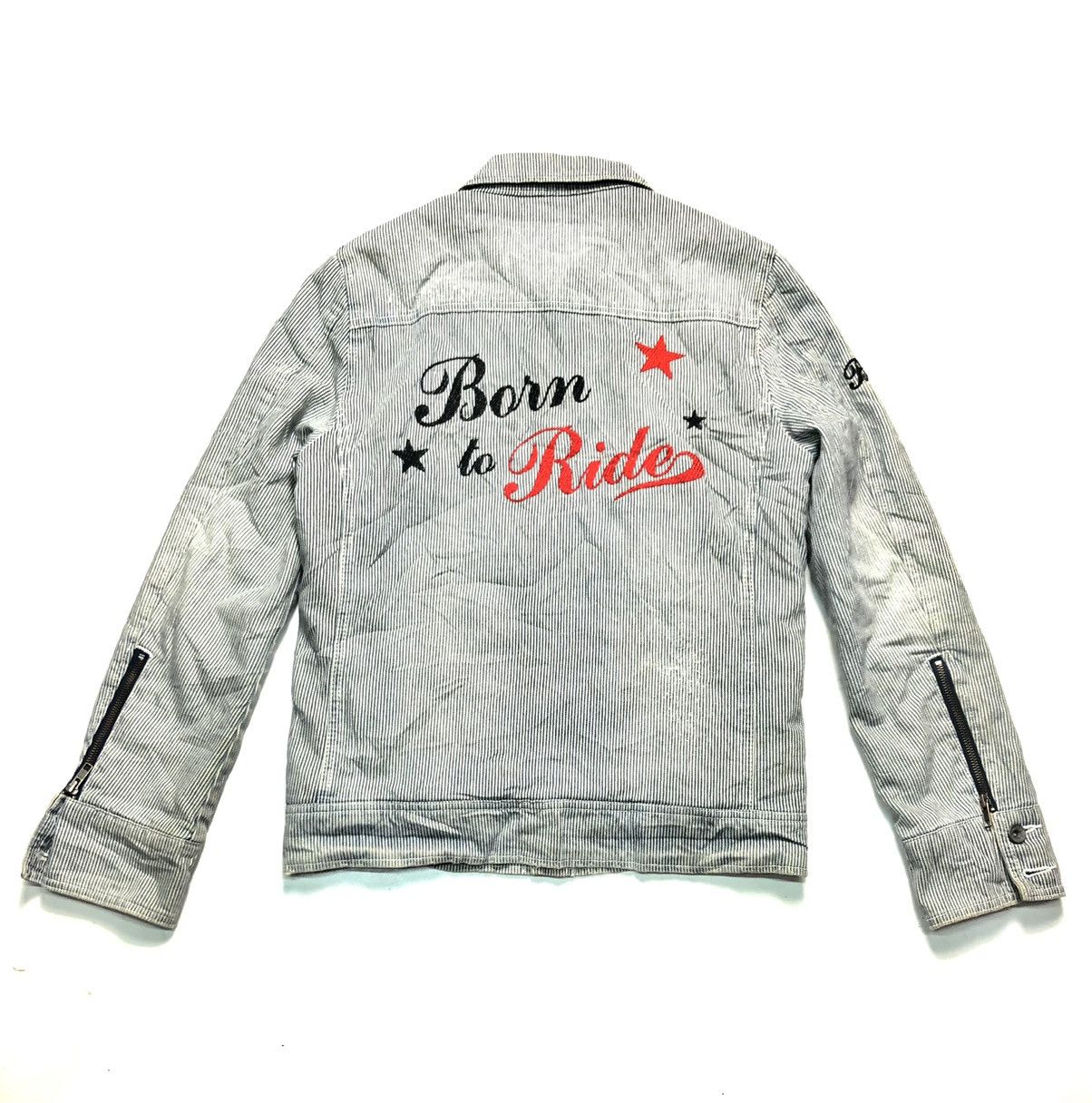 Japanese Brand BURDEN BORN TO RIDE HICKORY QUILTED INNER BUTTON JACKET Size US M / EU 48-50 / 2 - 9 Thumbnail