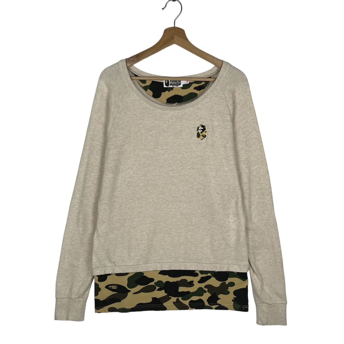 Bape Last Drop❗️BAPE 1st Camo One Point Layered Long Sleeve Tee Size S / US 4 / IT 40 - 1 Thumbnail