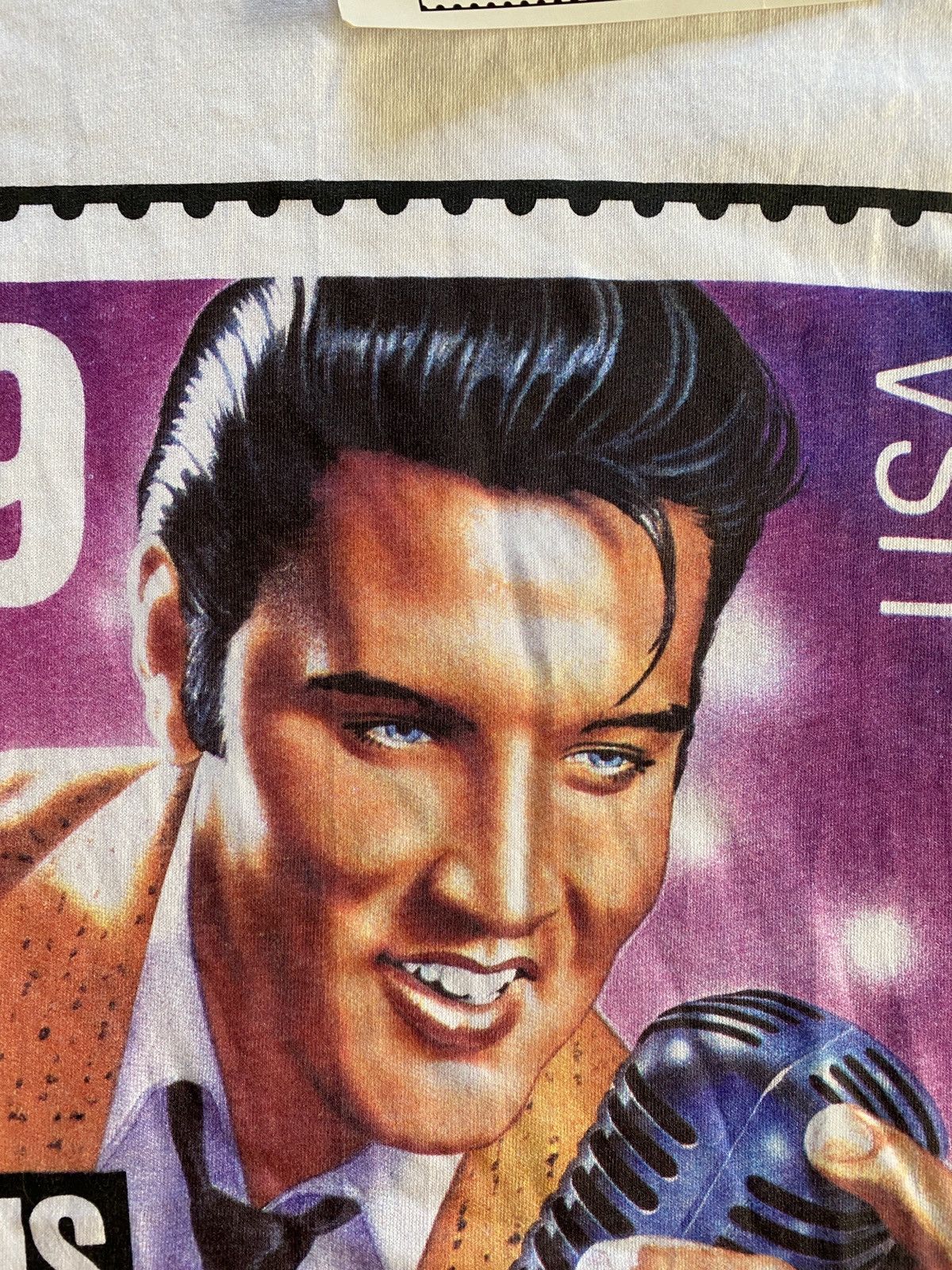 Band Tees Vintage NWT 1992 Elvis Post Stamp Single Stitch White Tee Size US XL / EU 56 / 4 - 6 Thumbnail