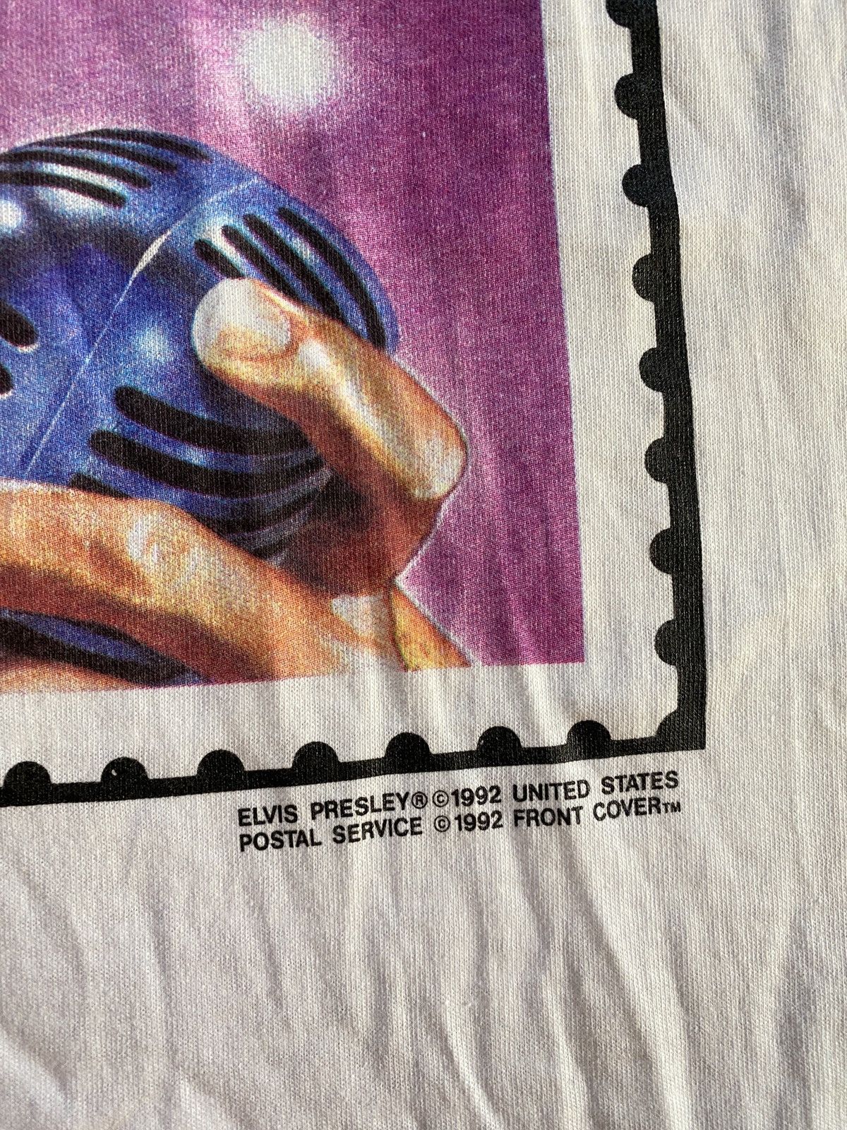 Band Tees Vintage NWT 1992 Elvis Post Stamp Single Stitch White Tee Size US XL / EU 56 / 4 - 10 Thumbnail