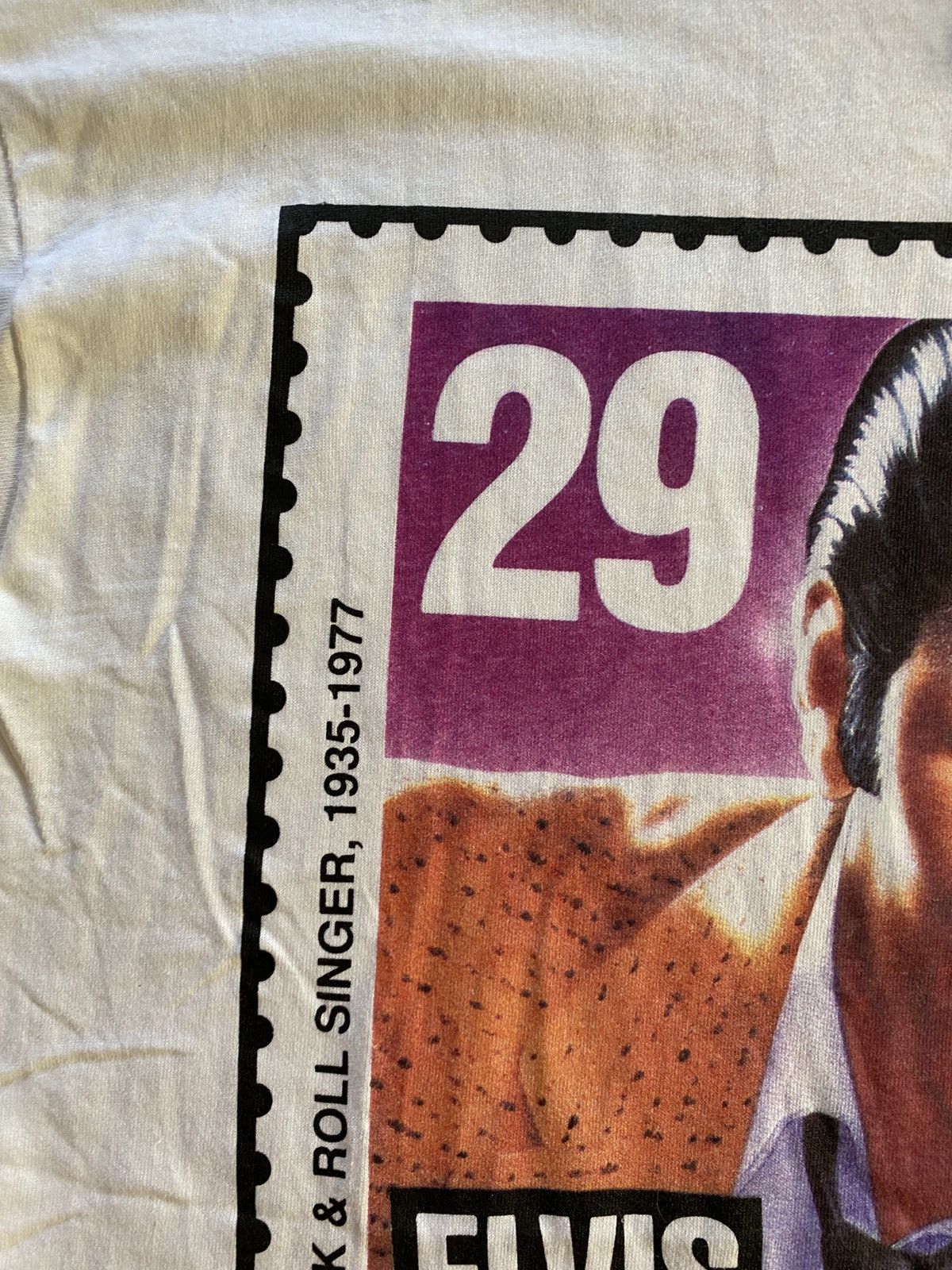 Band Tees Vintage NWT 1992 Elvis Post Stamp Single Stitch White Tee Size US XL / EU 56 / 4 - 5 Thumbnail
