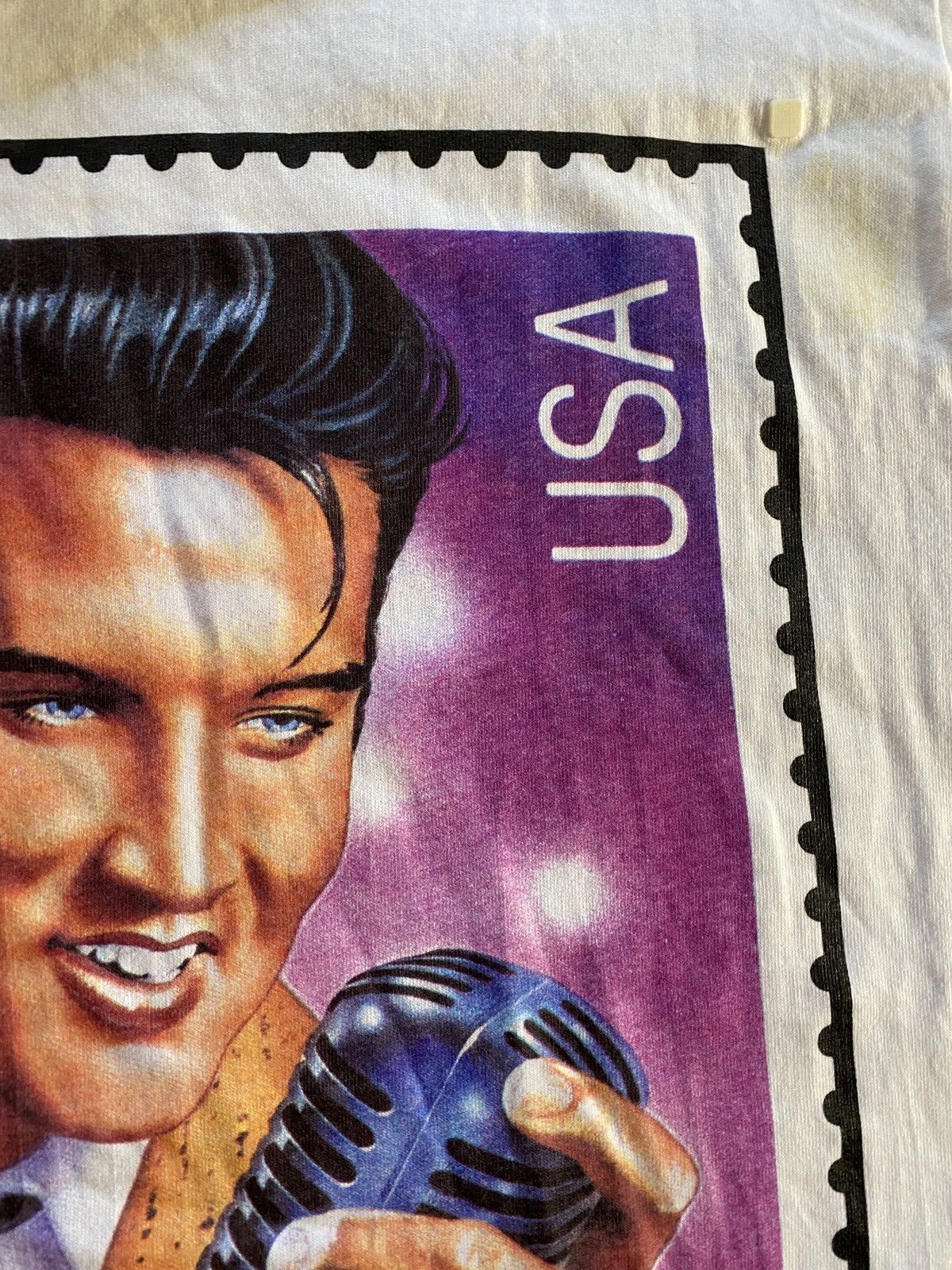 Band Tees Vintage NWT 1992 Elvis Post Stamp Single Stitch White Tee Size US XL / EU 56 / 4 - 7 Thumbnail