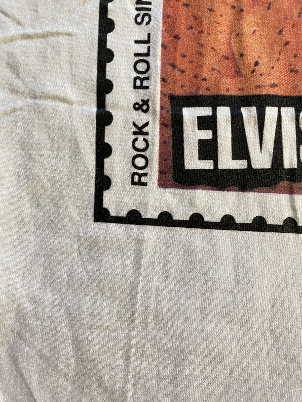 Band Tees Vintage NWT 1992 Elvis Post Stamp Single Stitch White Tee Size US XL / EU 56 / 4 - 8 Thumbnail