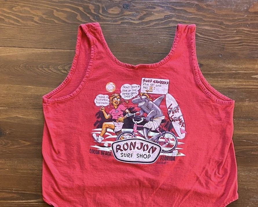 Ron Jon Surf Shop Vintage ‘86 Ron Jon Florida Cropped Front Single Stitch Tank Size US L / EU 52-54 / 3 - 1 Thumbnail