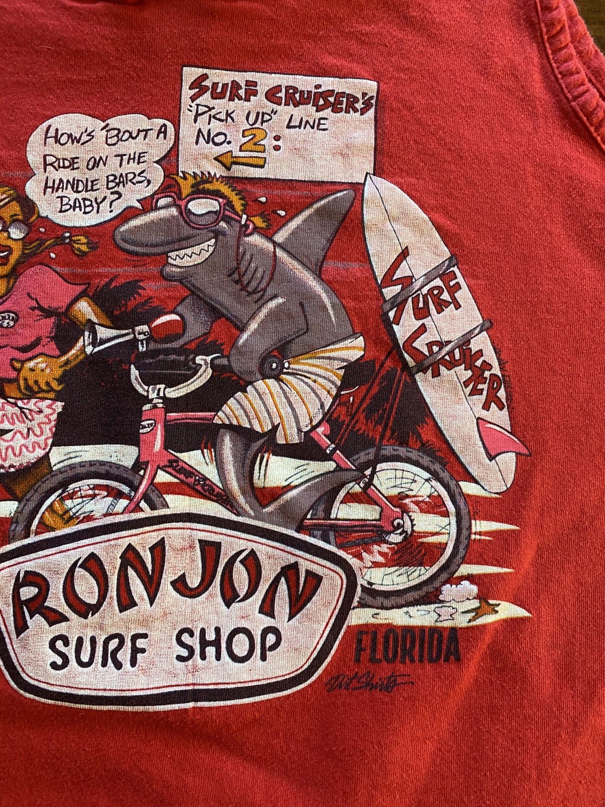 Ron Jon Surf Shop Vintage ‘86 Ron Jon Florida Cropped Front Single Stitch Tank Size US L / EU 52-54 / 3 - 4 Thumbnail