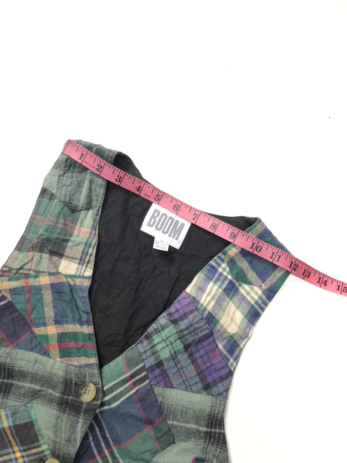 Japanese Brand BOOM PATCH WORK PLAID CHEKERED VEST Size US S / EU 44-46 / 1 - 7 Thumbnail