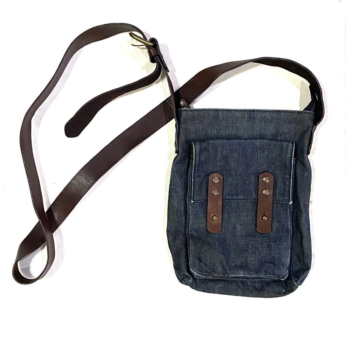 Dries Van Noten Denim & Leather Crossbody Bag in Blue, Men's