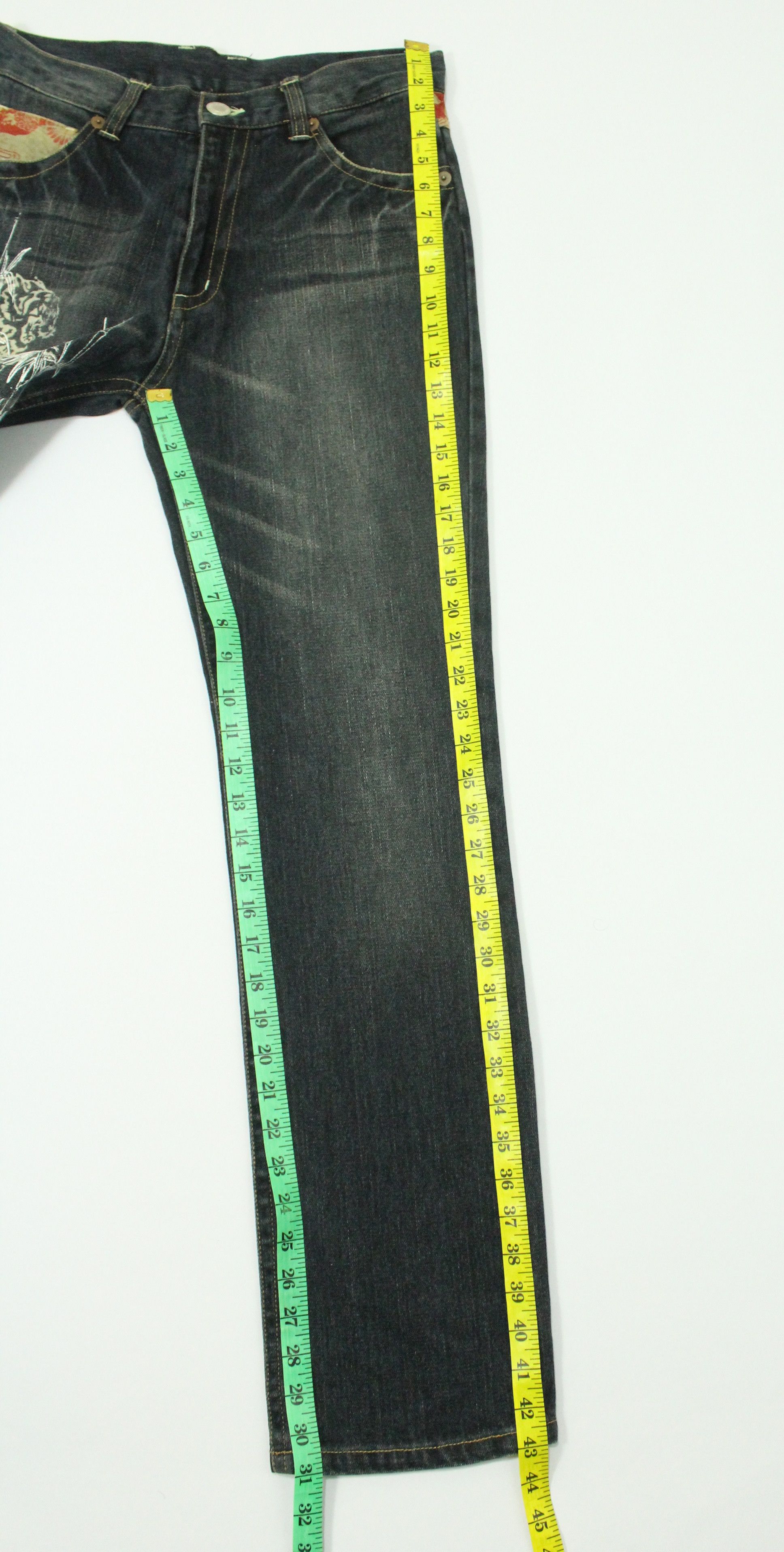 Japanese Brand TIGER Printed Denim Japan Crafted Patchwork Styled Size US 30 / EU 46 - 20 Thumbnail