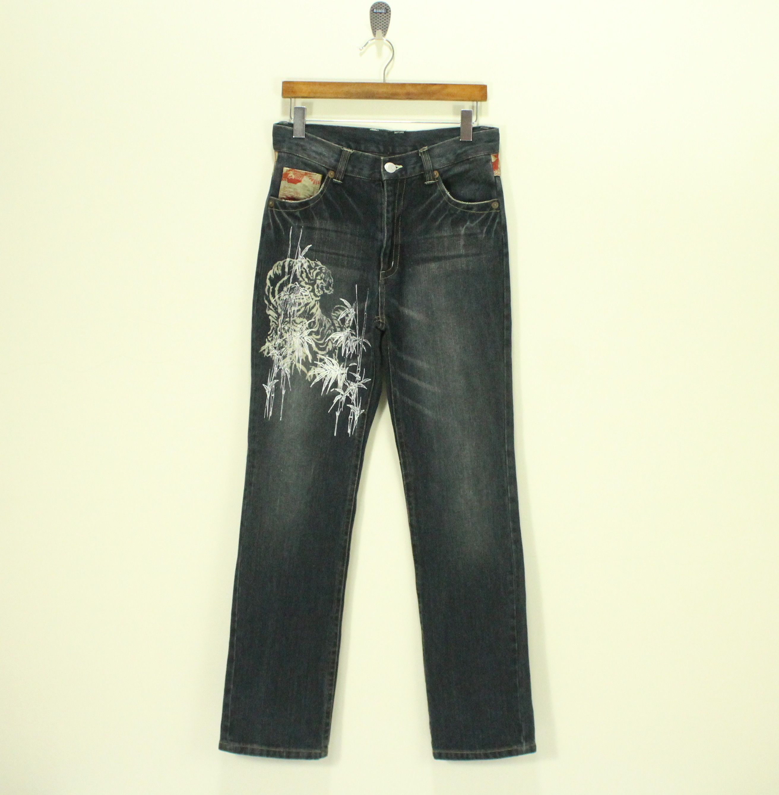 Japanese Brand TIGER Printed Denim Japan Crafted Patchwork Styled Size US 30 / EU 46 - 3 Thumbnail