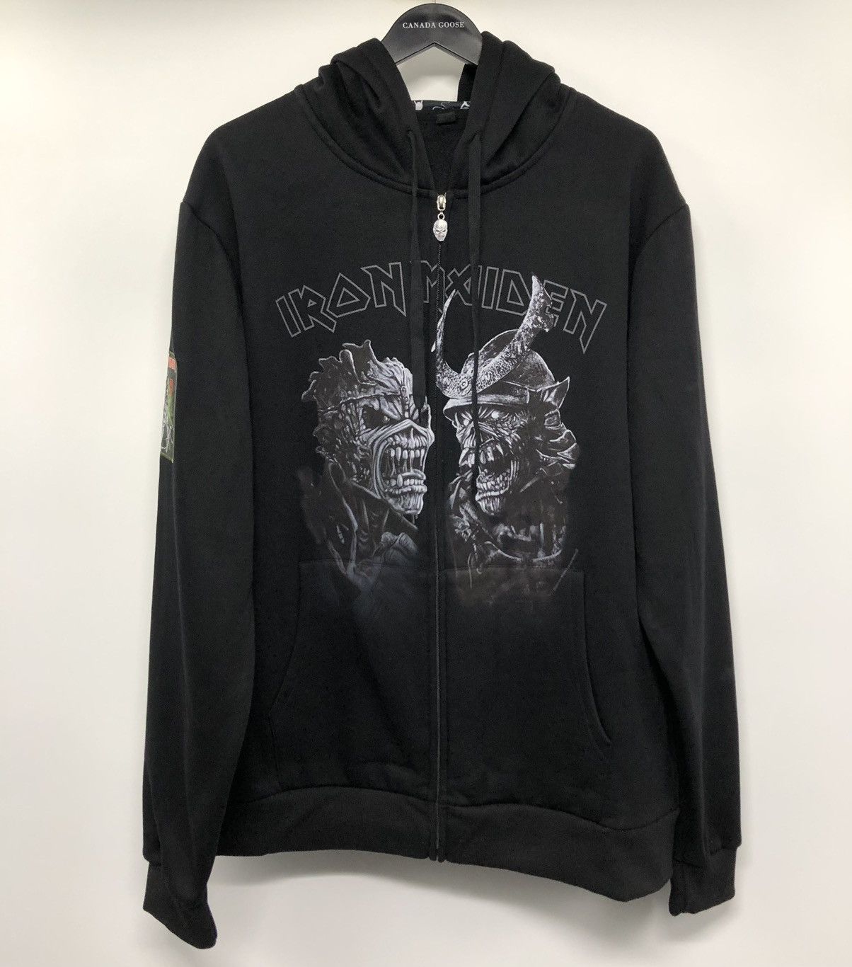 image of Good Music Merchandise x Iron Maiden Legacy Of The Beasts Warriors 2022 Zip Hoodie in Black (Size 2