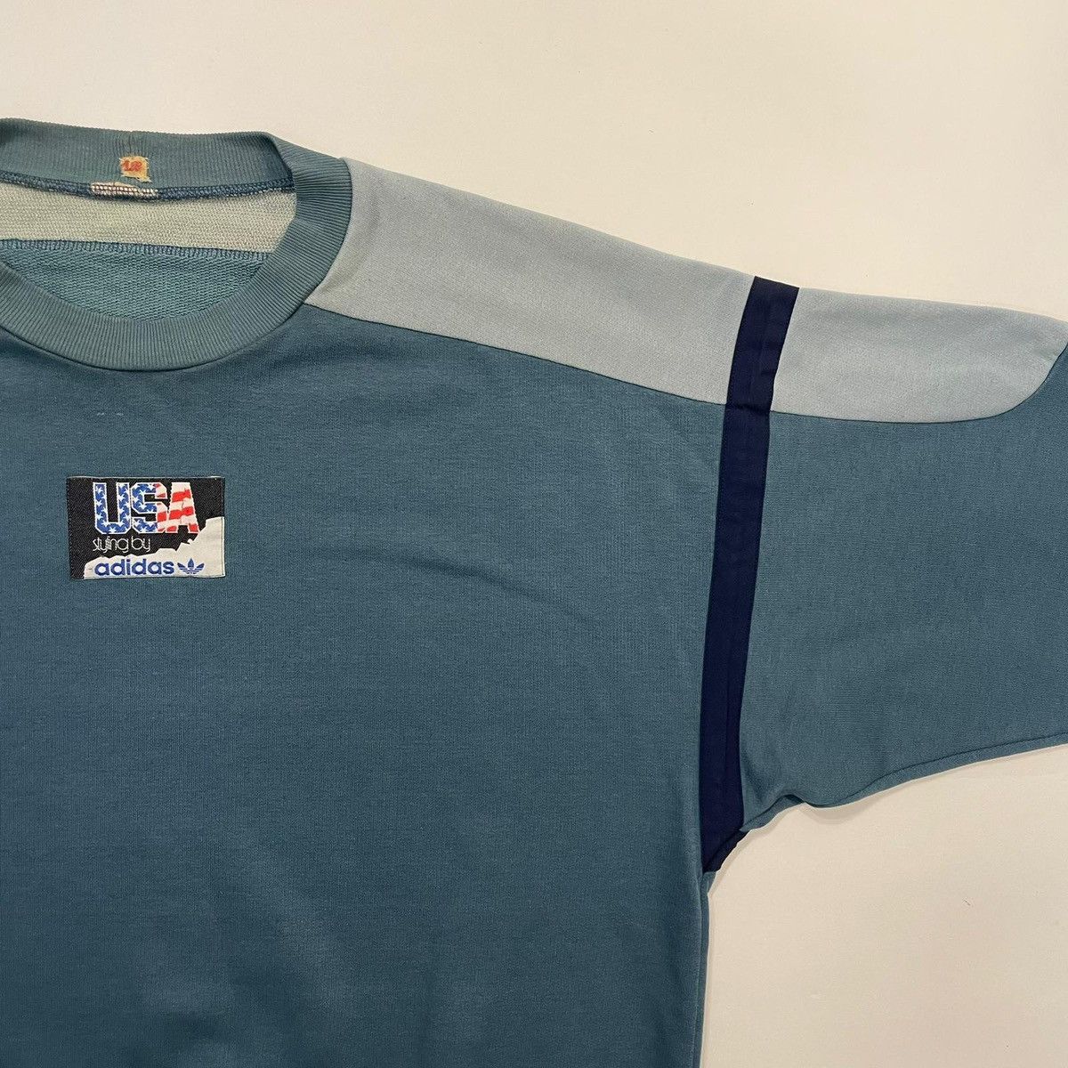 Adidas × Vintage Adidas USA blue sweatshirt crewneck vintage 90s 80s retro Size US L / EU 52-54 / 3 - 2 Thumbnail