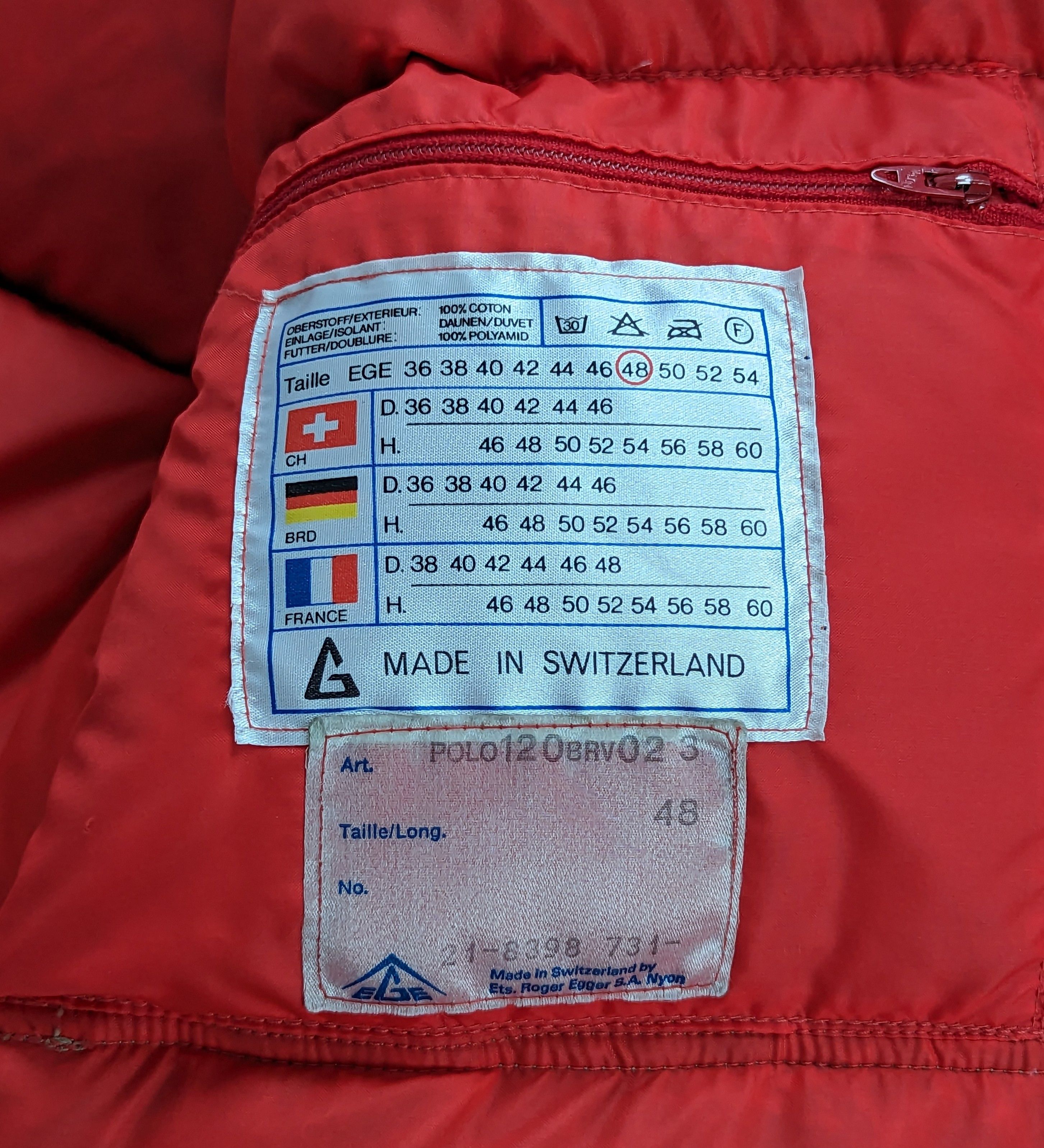 Other Vintage Roger Egger SA Down Puffer Jacket MadeIn Switzerland Size US M / EU 48-50 / 2 - 17 Thumbnail