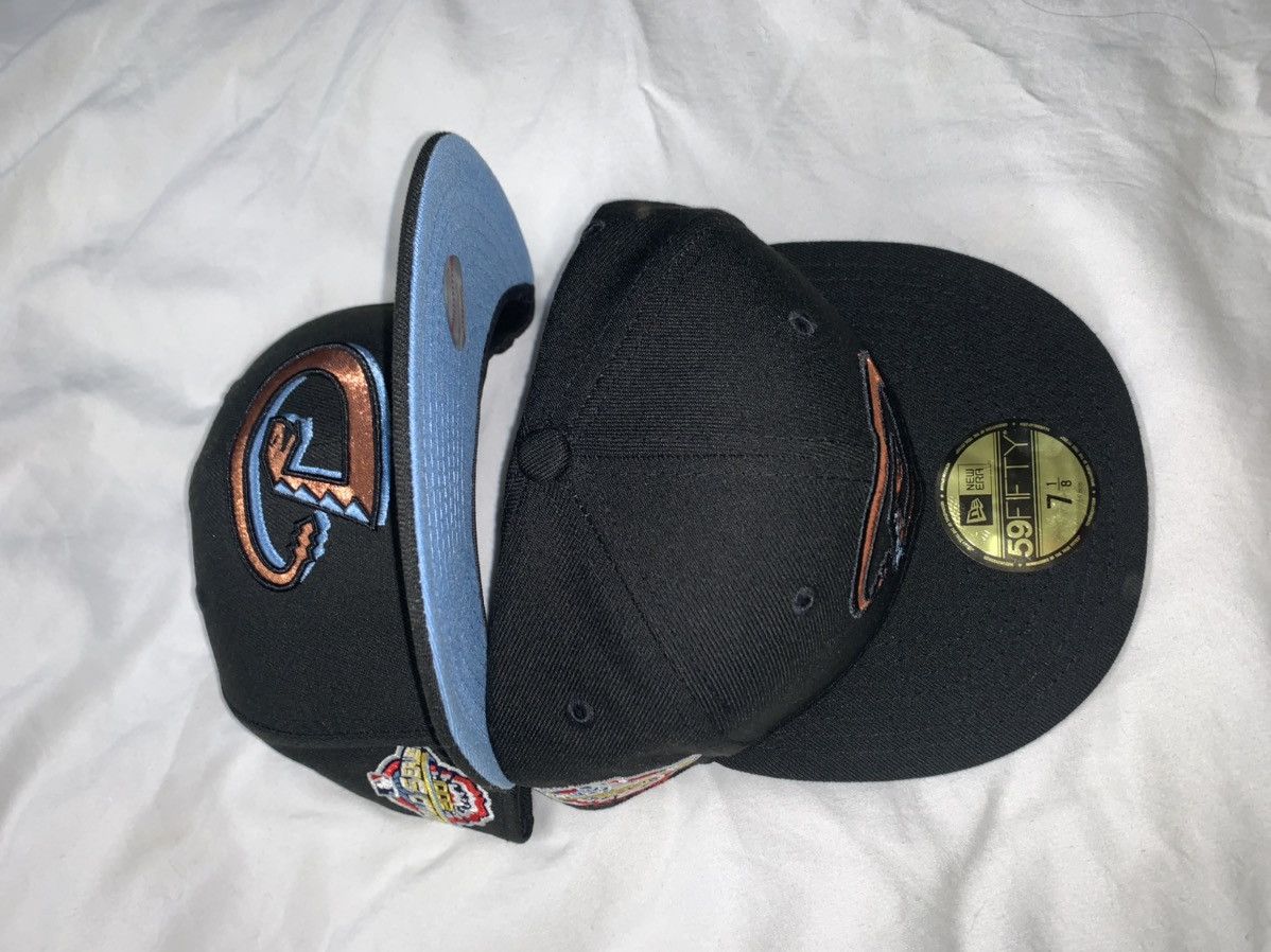 New Era Exclusive Arizona Diamondbacks Fitted Black Dbacks Icy Blue Size ONE SIZE - 6 Thumbnail