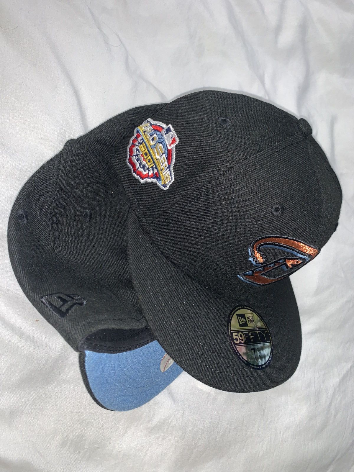 New Era Exclusive Arizona Diamondbacks Fitted Black Dbacks Icy Blue Size ONE SIZE - 2 Thumbnail