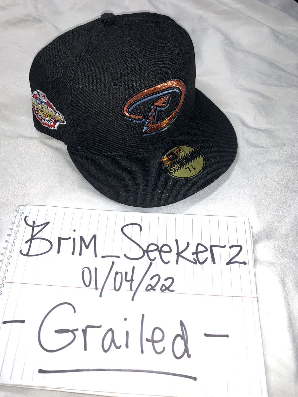 New Era Exclusive Arizona Diamondbacks Fitted Black Dbacks Icy Blue Size ONE SIZE - 7 Thumbnail