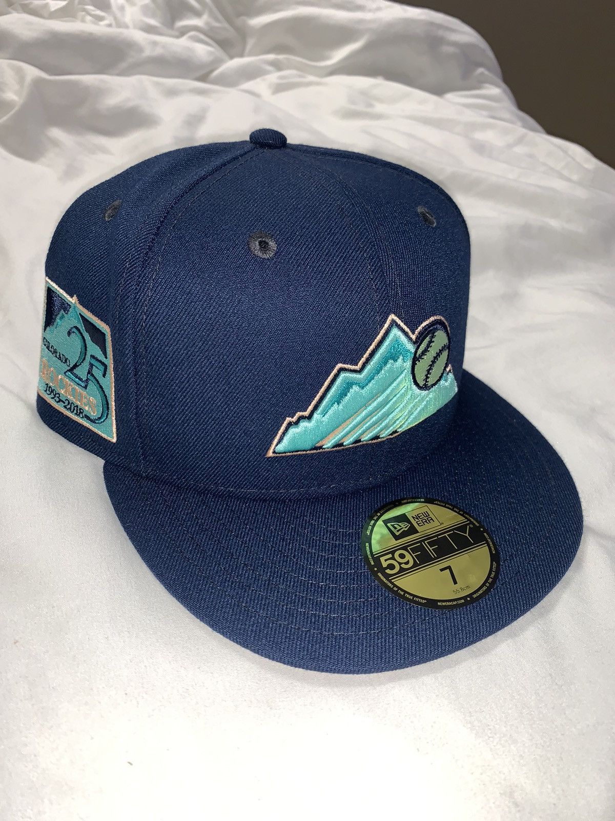New Era Exclusive Colorado Rockies Fitted Peach Cobbler Blue Rockies Size ONE SIZE - 6 Thumbnail