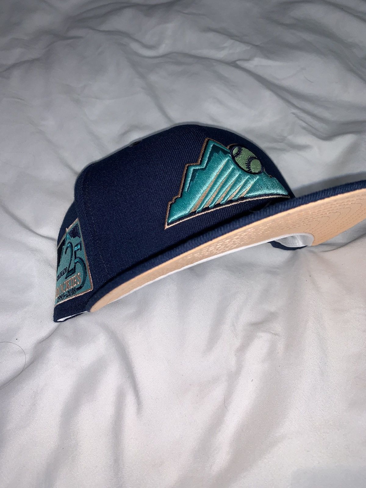 New Era Exclusive Colorado Rockies Fitted Peach Cobbler Blue Rockies Size ONE SIZE - 5 Thumbnail