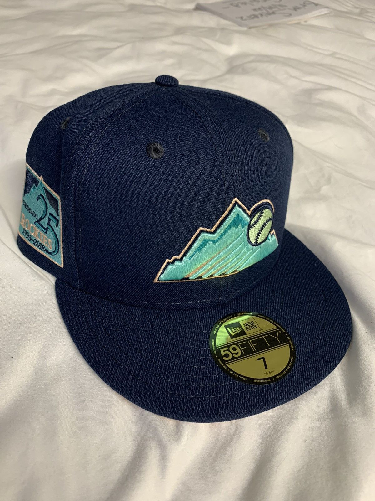 New Era Exclusive Colorado Rockies Fitted Peach Cobbler Blue Rockies Size ONE SIZE - 1 Thumbnail