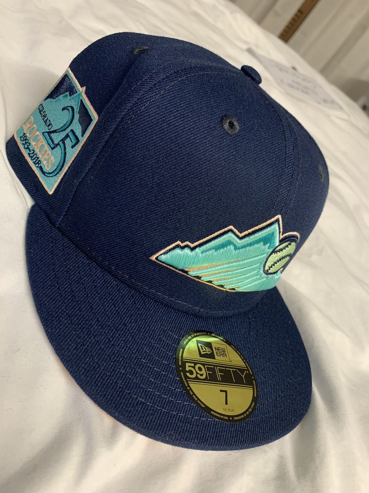 New Era Exclusive Colorado Rockies Fitted Peach Cobbler Blue Rockies Size ONE SIZE - 2 Thumbnail